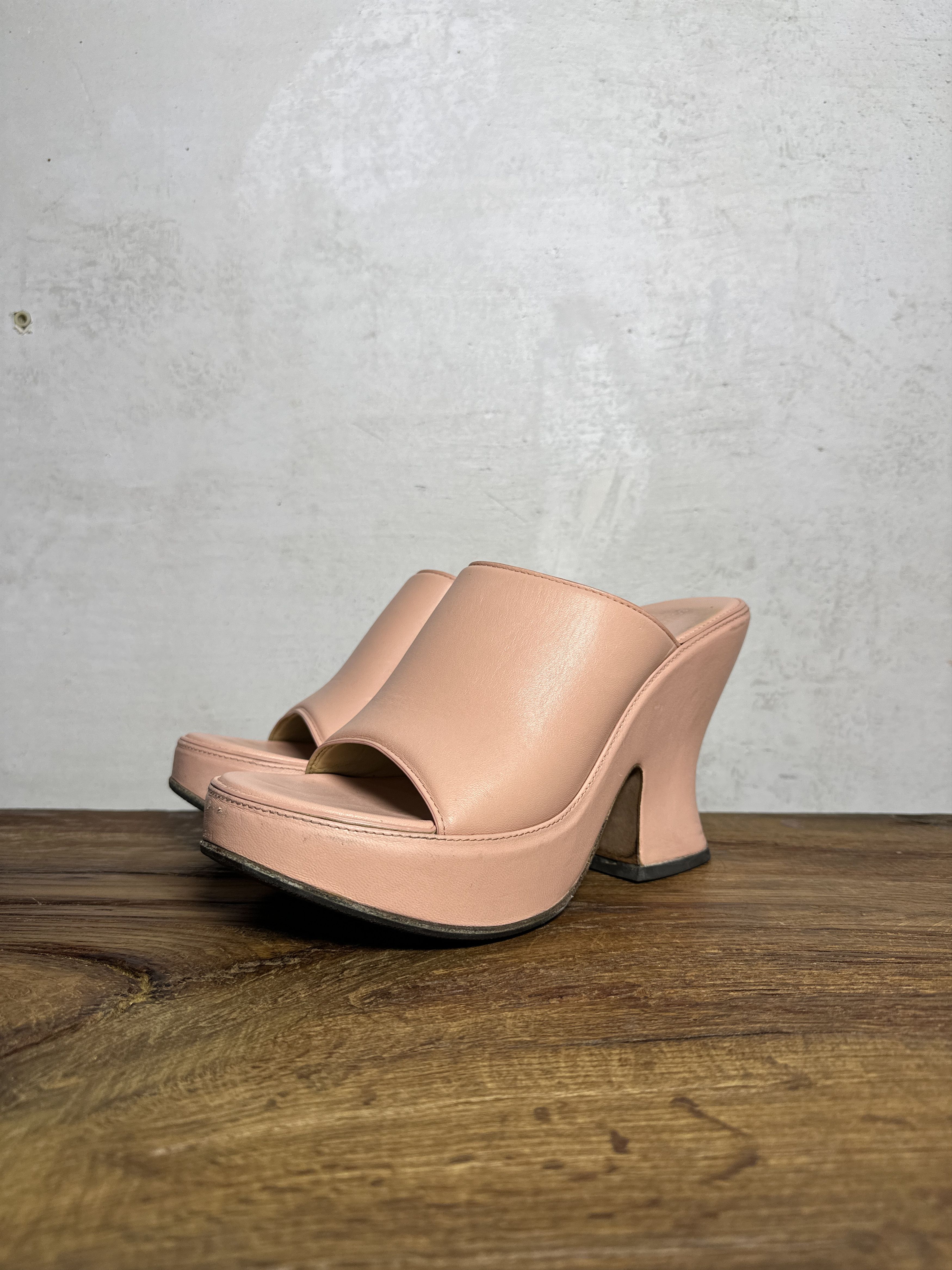 Bottega Veneta Bottega Veneta Peach Wedge Heeled Sandals Size US 11 / IT 41 - 3 Thumbnail