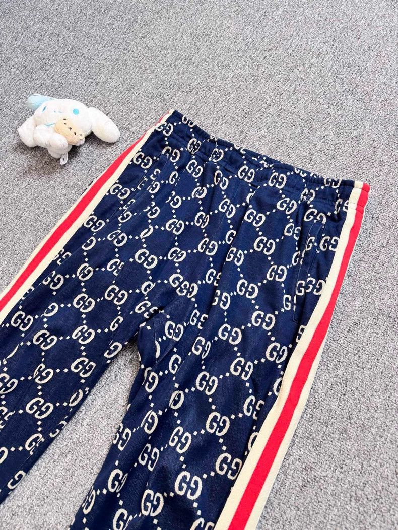 Gucci Gucci Size S Navy blue jacquard double G full logo sports t Size US 30 / EU 46 - 3 Thumbnail