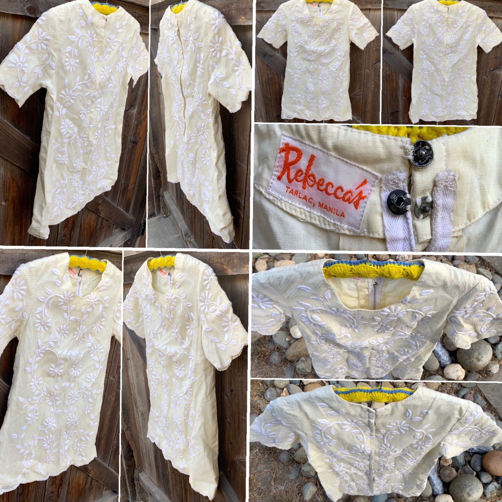 Vintage Vintage Rebecca’s Tarlac Manila Embroidered Dress Metal Talon Zipper Shift Dress Size S / US 4 / IT 40 - 5 Thumbnail