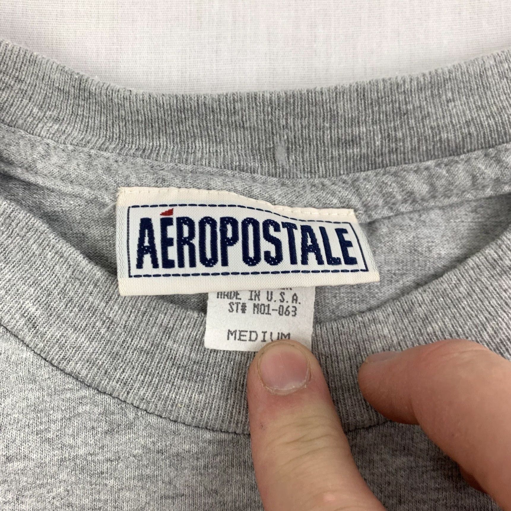 Aeropostale VINTAGE Aeropostale Shirt Adult Medium Gray Graphic Tee Y2ak Grunge Made In USA Size US M / EU 48-50 / 2 - 3 Thumbnail