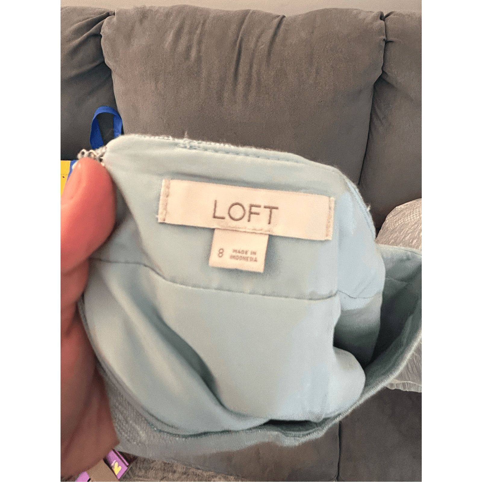 Loft LOFT Linen SEA BLUE W/ SILVER, Button, Mini Skirt, SIZE 8 Size 30" / US 8 / IT 44 - 9 Thumbnail