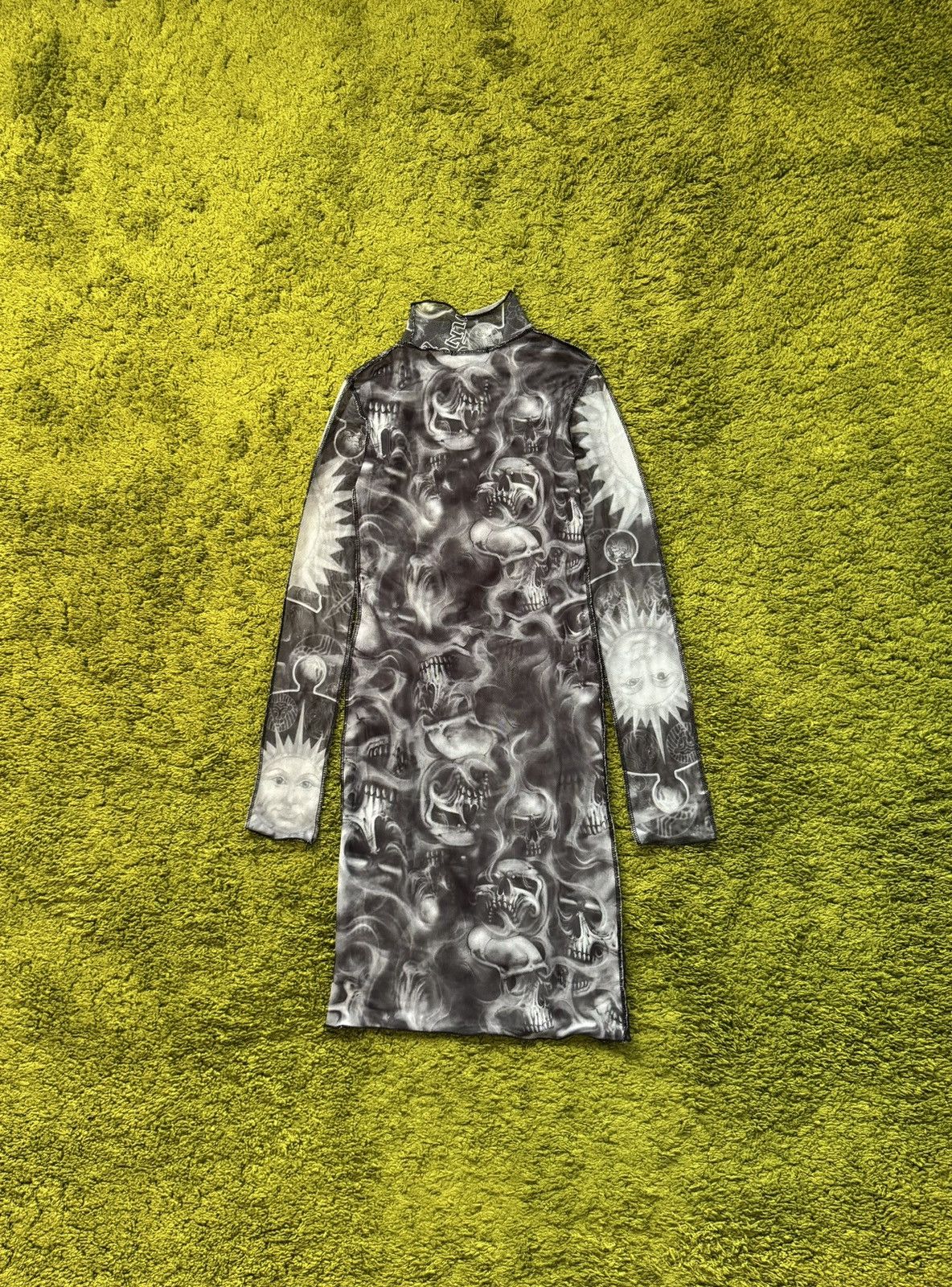 Designer Avant Garde mesh JPG Gaultier style Y2K Skull skeleton dress Size M / US 6-8 / IT 42-44 - 2 Thumbnail