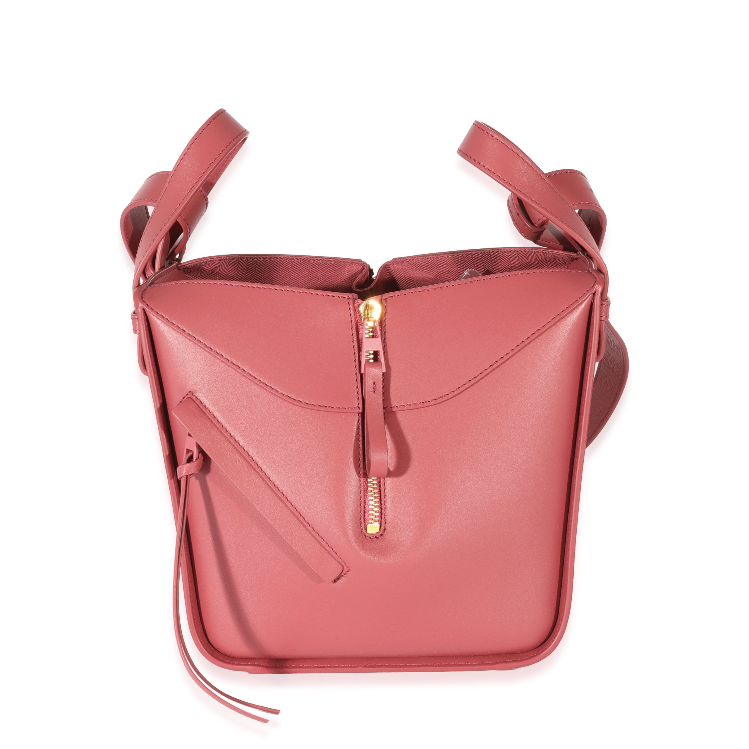 image of Loewe Calfskin Plumrose Hammock Compact in Red, Women's