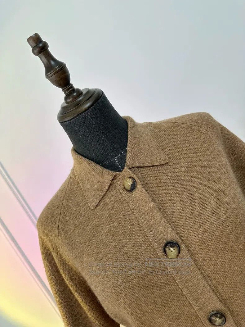 Hermes Hermes Autumn-Winter Knit Long Sleeve Jacket - Caramel Bro Size L / US 10 / IT 46 - 5 Thumbnail