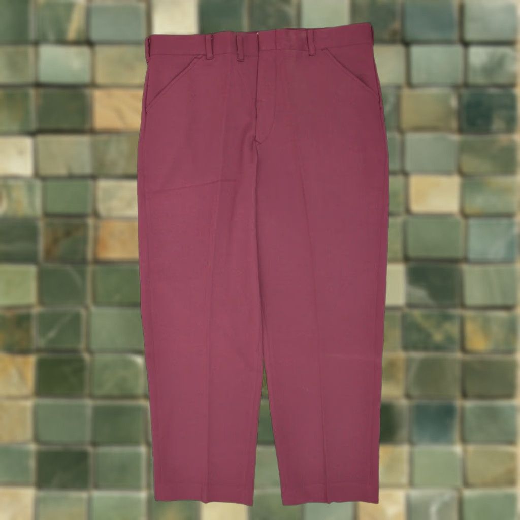 Vintage VINTAGE Men's VTG NOS 1970s Purple Polyester Pants Sz 38x28 70s Size US 38 / EU 54 - 1 Thumbnail