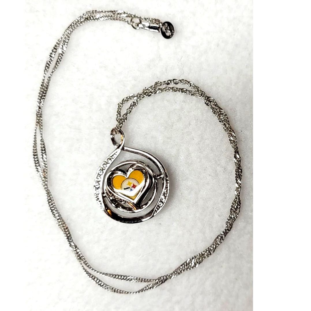 Neckface BGE Sterling Pittsburgh Steelers Womens 2 Sided Necklace Size ONE SIZE - 1 Thumbnail
