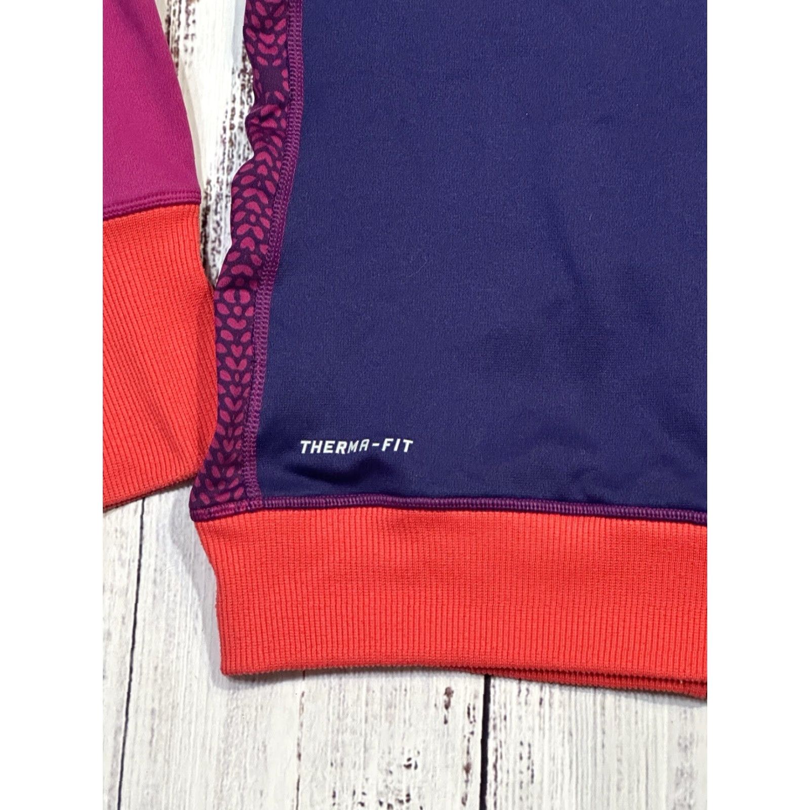 Nike Nike Full Zip Therma-Fit Colorblock Hoodie Women M Blue Purple Colorful Logo Zip Hooded Pockets Sports Nike Therma-Fit Size M / US 6-8 / IT 42-44 - 7 Thumbnail