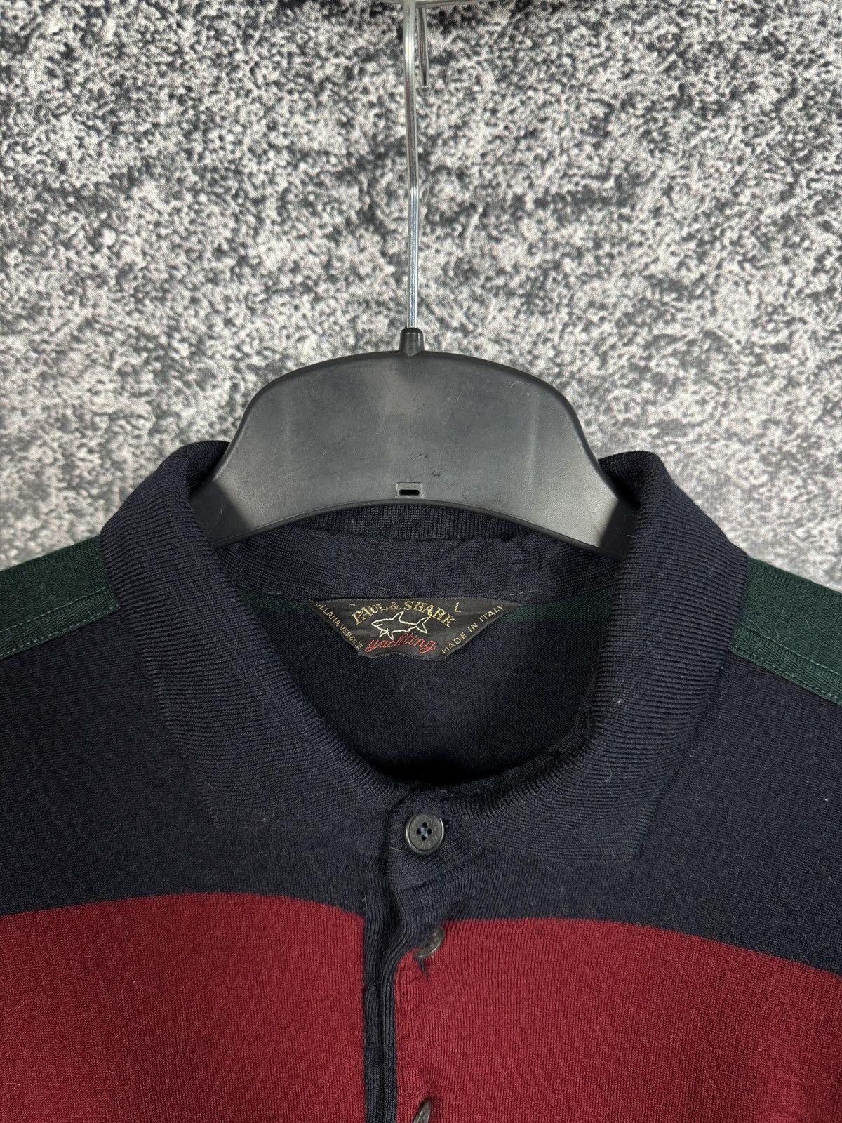 Paul & Shark Paul Shark Vintage Wool Striped Rugby Polo Shirt Italy XL Size US XL / EU 56 / 4 - 8 Thumbnail