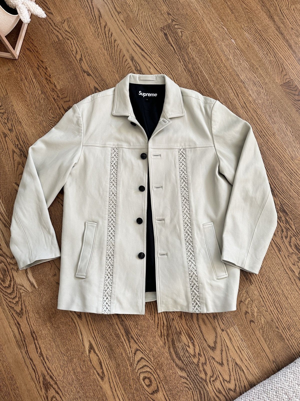 Supreme Braided Leather Overcoat | Grailed