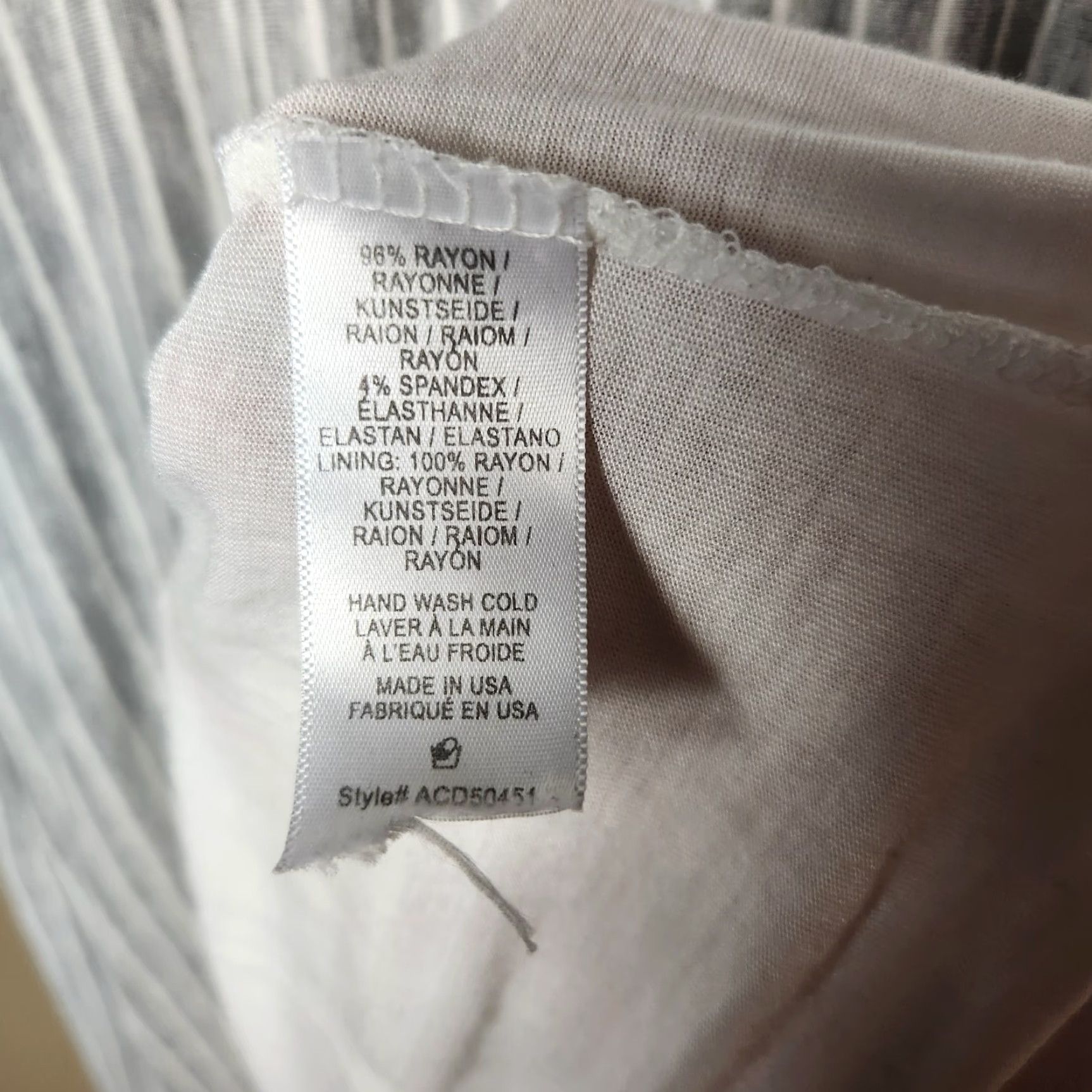 Coal COA Made in California Gray/White Stripe Ruffle Half Sleeve Dress S Womens Knee Length Button Pullover Shift Pattern Striped Size S / US 4 / IT 40 - 7 Thumbnail