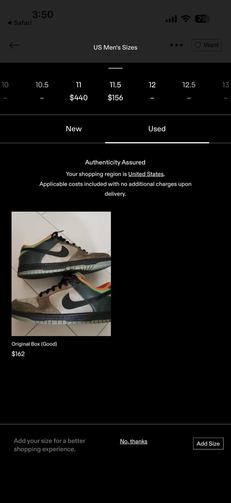 Nike 2006 Nike Dunk Low CL Adventure Pack Size US 11.5 / EU 44-45 - 9 Thumbnail