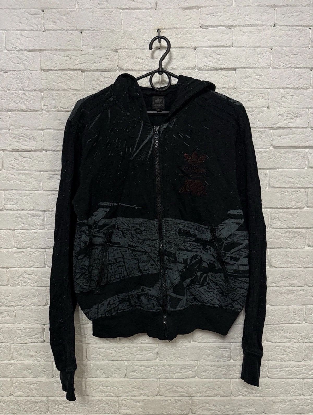 Adidas Rare Vintage Adidas Star Wars All Over Printed Zip Hoodie Size US S / EU 44-46 / 1 - 1 Thumbnail