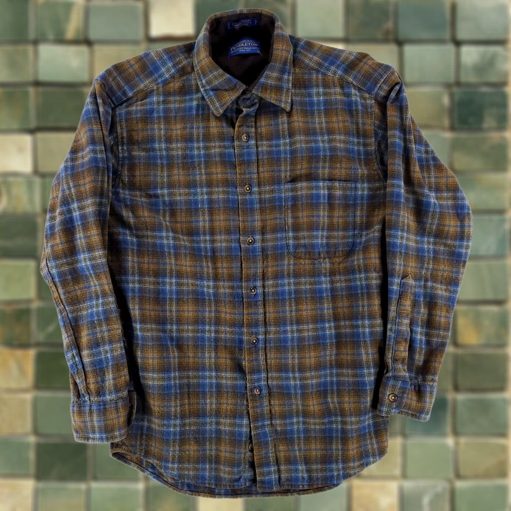 Pendleton Pendleton Lodge Shirt Plaid Button-Up Long Sleeve Mens M Blue Green Size US M / EU 48-50 / 2 - 1 Thumbnail