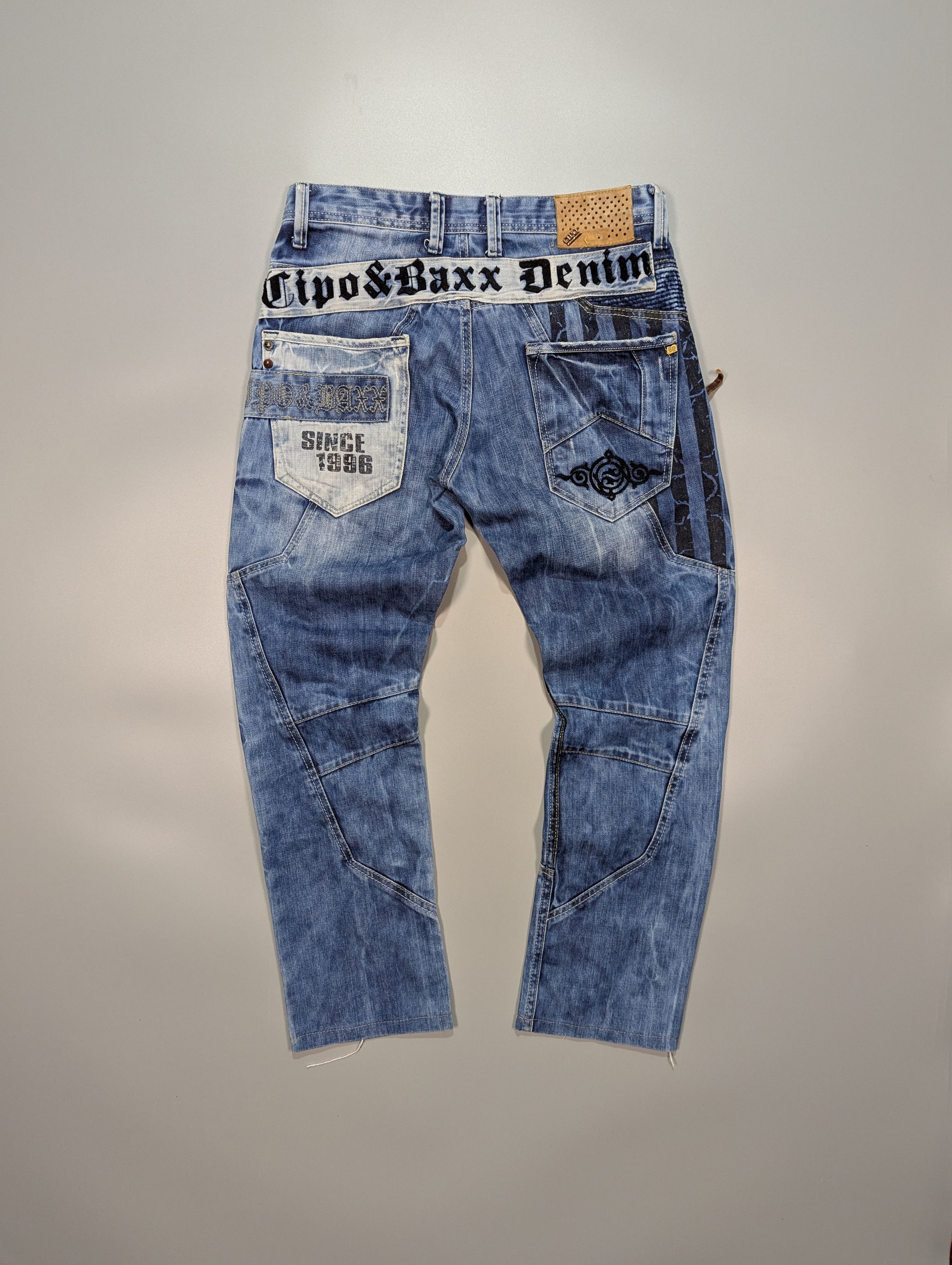 Japanese Brand CIPO BAXX Vintage Rapper Distressed Blue Y2K Jeans Men's Size US 29 - 7 Thumbnail