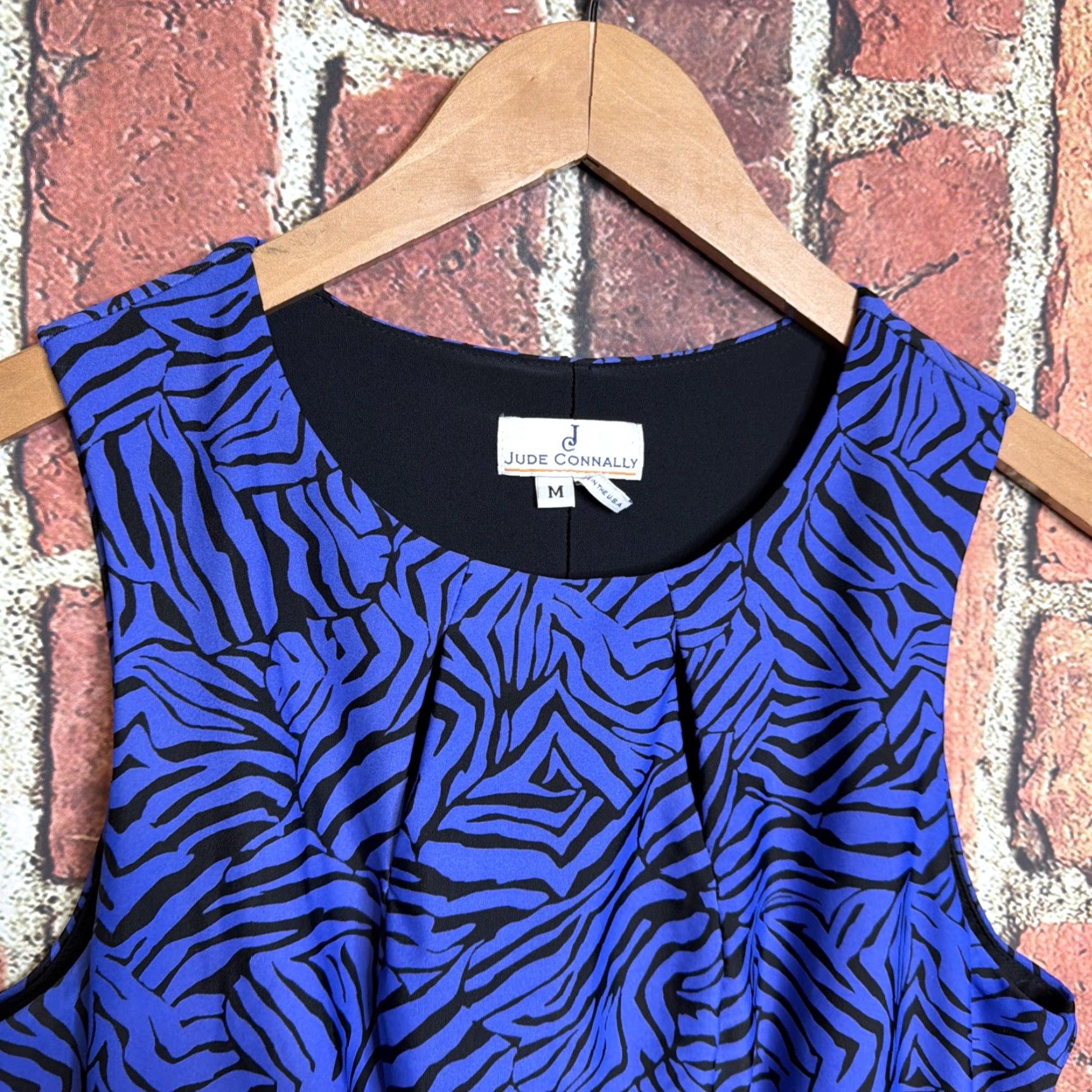 Vintage Jude Connally Shift Dress Sleeveless Purple Abstract Print Knee Length M Women Size M / US 6-8 / IT 42-44 - 2 Thumbnail