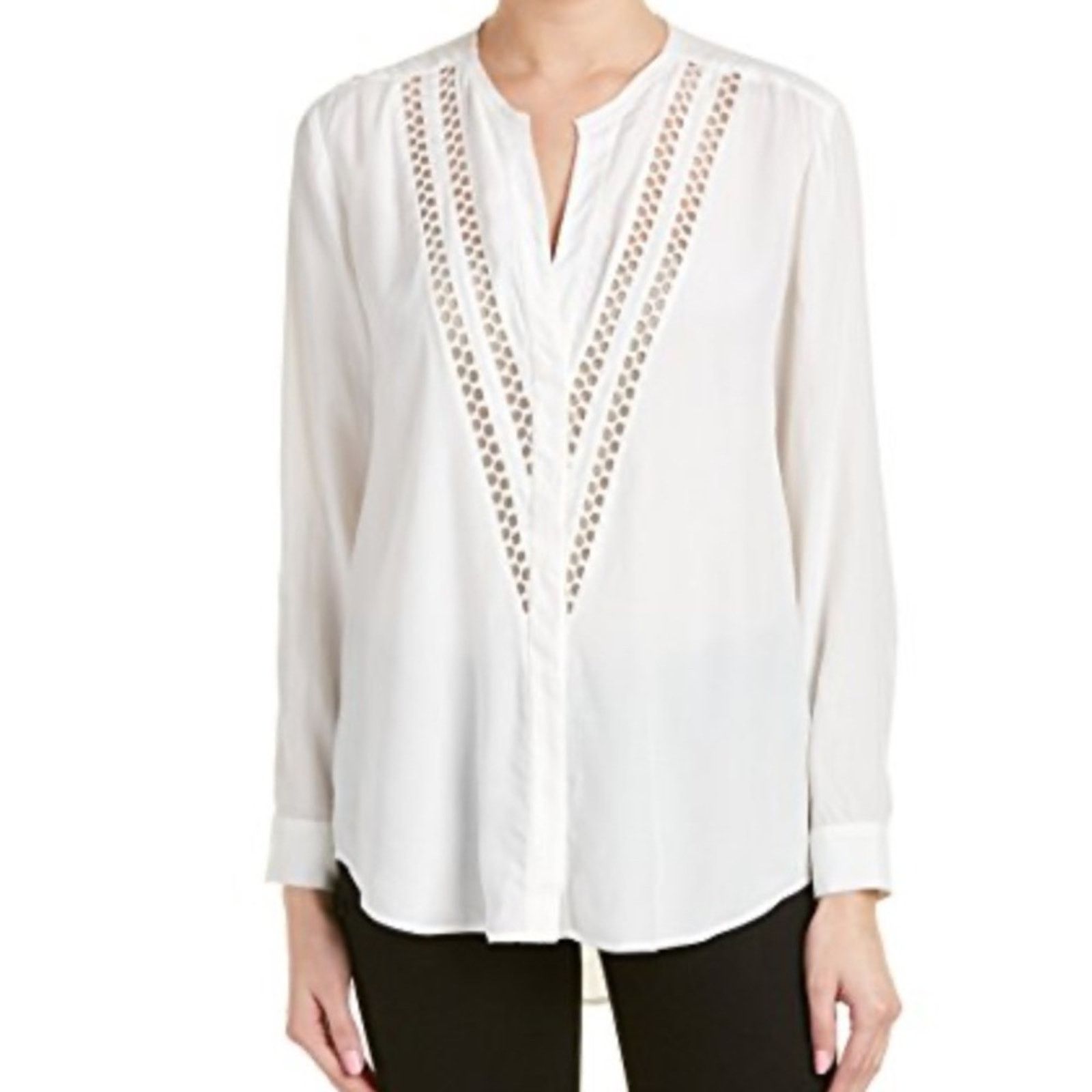 Sandro Sandro White Long Sleeve Relaxed Celeste Tunic Blouse Size 8 Size M / US 6-8 / IT 42-44 - 1 Thumbnail