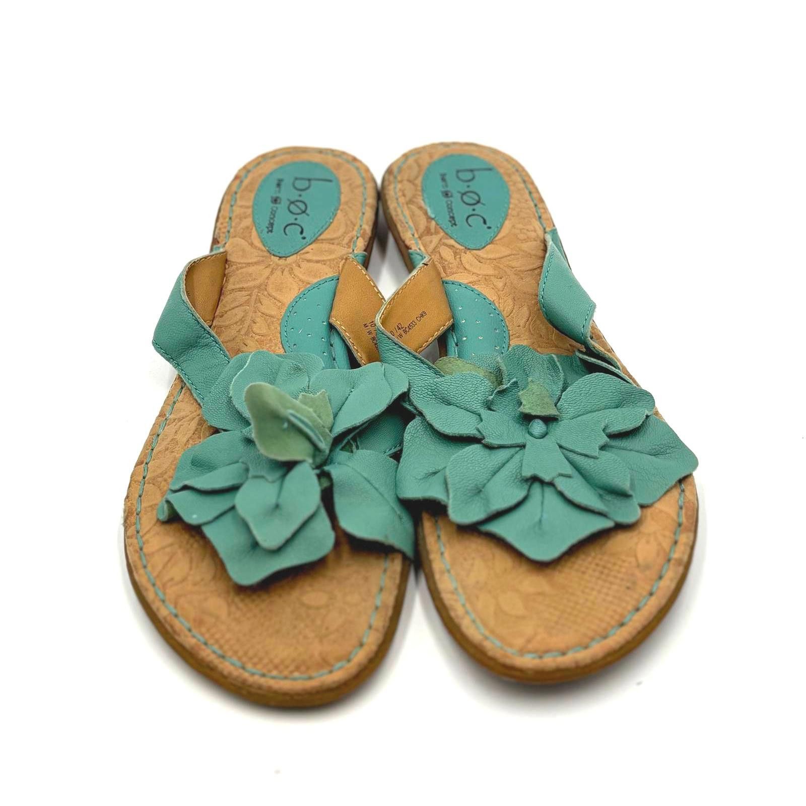 Boc B.O.C Born Teal Flower Flip Flop Sandals Size 10 W Size US 10 / IT 40 - 4 Thumbnail
