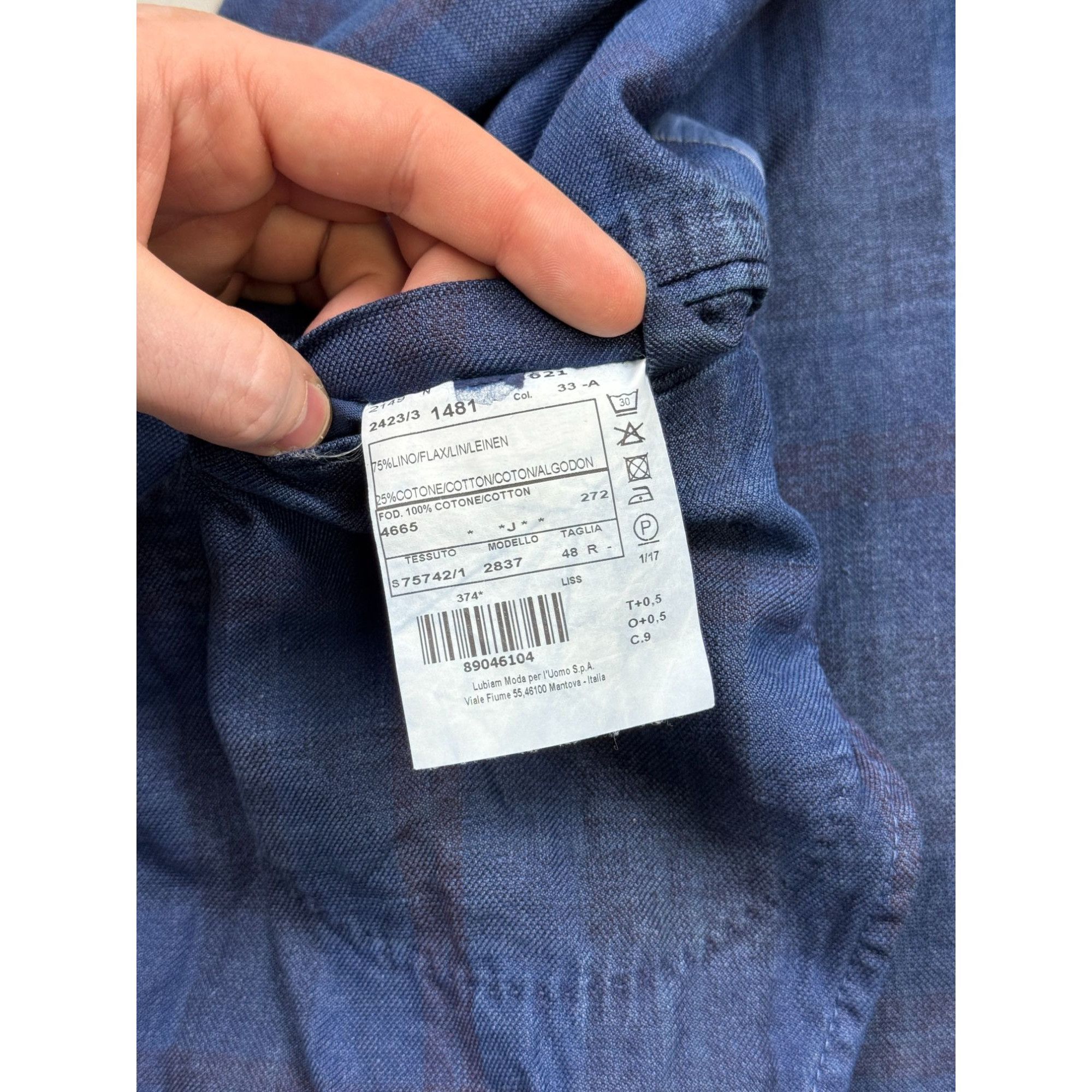 L.B.M. 1911 L.B.M. 1911 Linen Cotton Summer Two Button Blazer (Y1262) Size 38R - 6 Thumbnail
