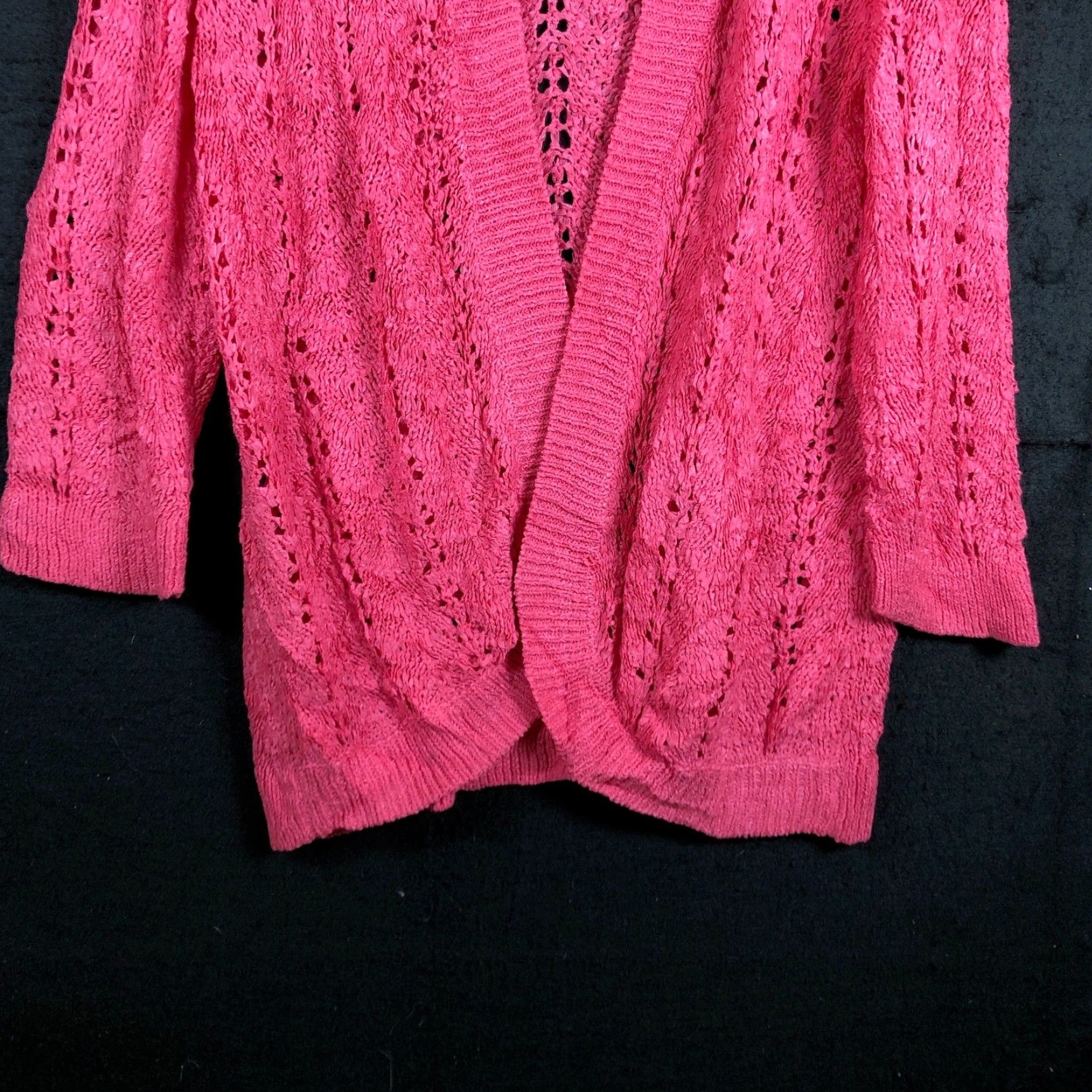 Vintage Chicos Womens Cardigan Sweater Pink Open Front Knit Long Sleeve S Regular Knit Style Open-Knit Casual Winter Fall Spring Summer 0 (S) Ladies Womens Size S / US 4 / IT 40 - 3 Thumbnail