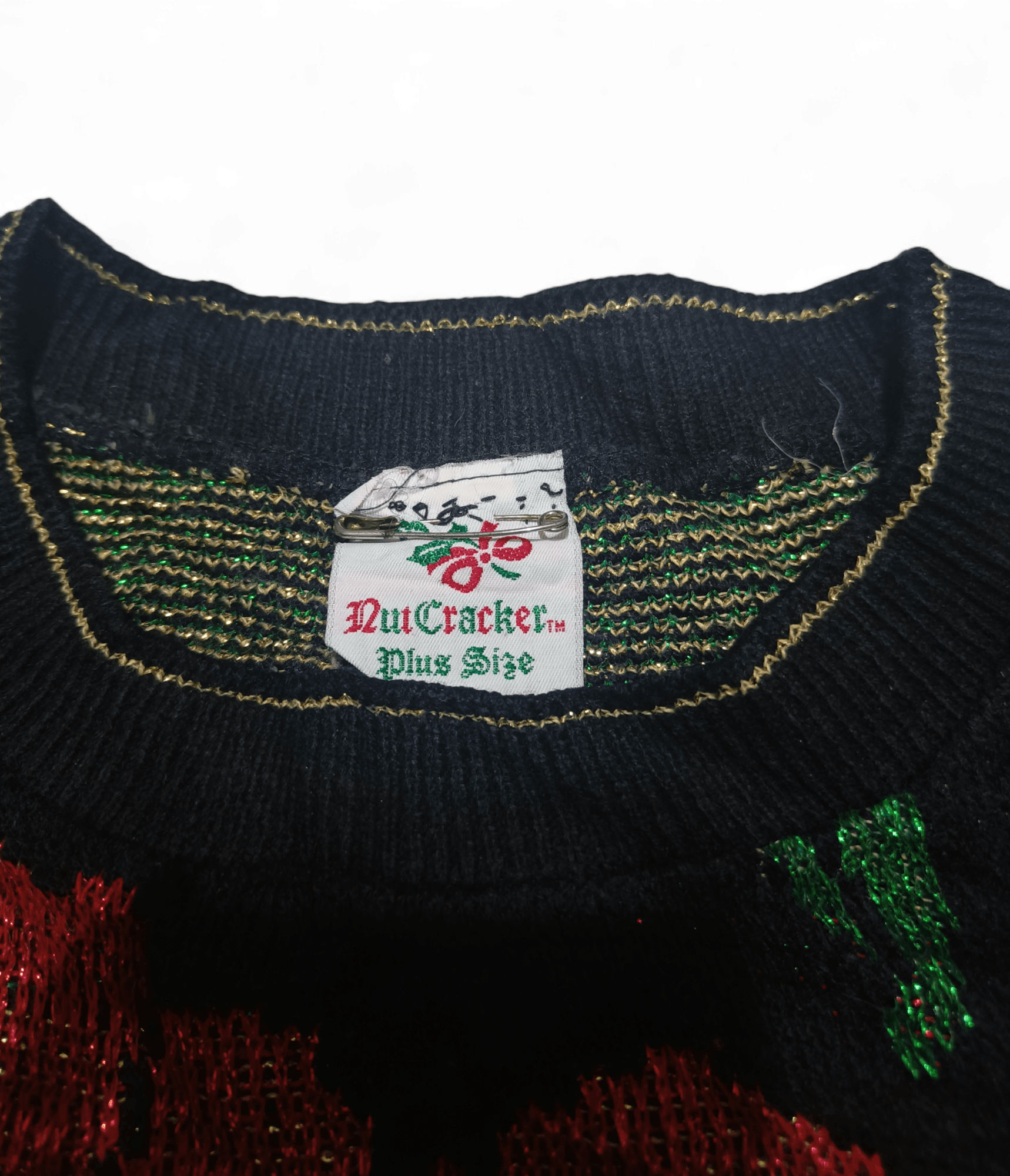 Other Vintage NUT CRACKER Floral Motifs Knit Bling Sparkle Sweater Size ONE SIZE - 6 Thumbnail