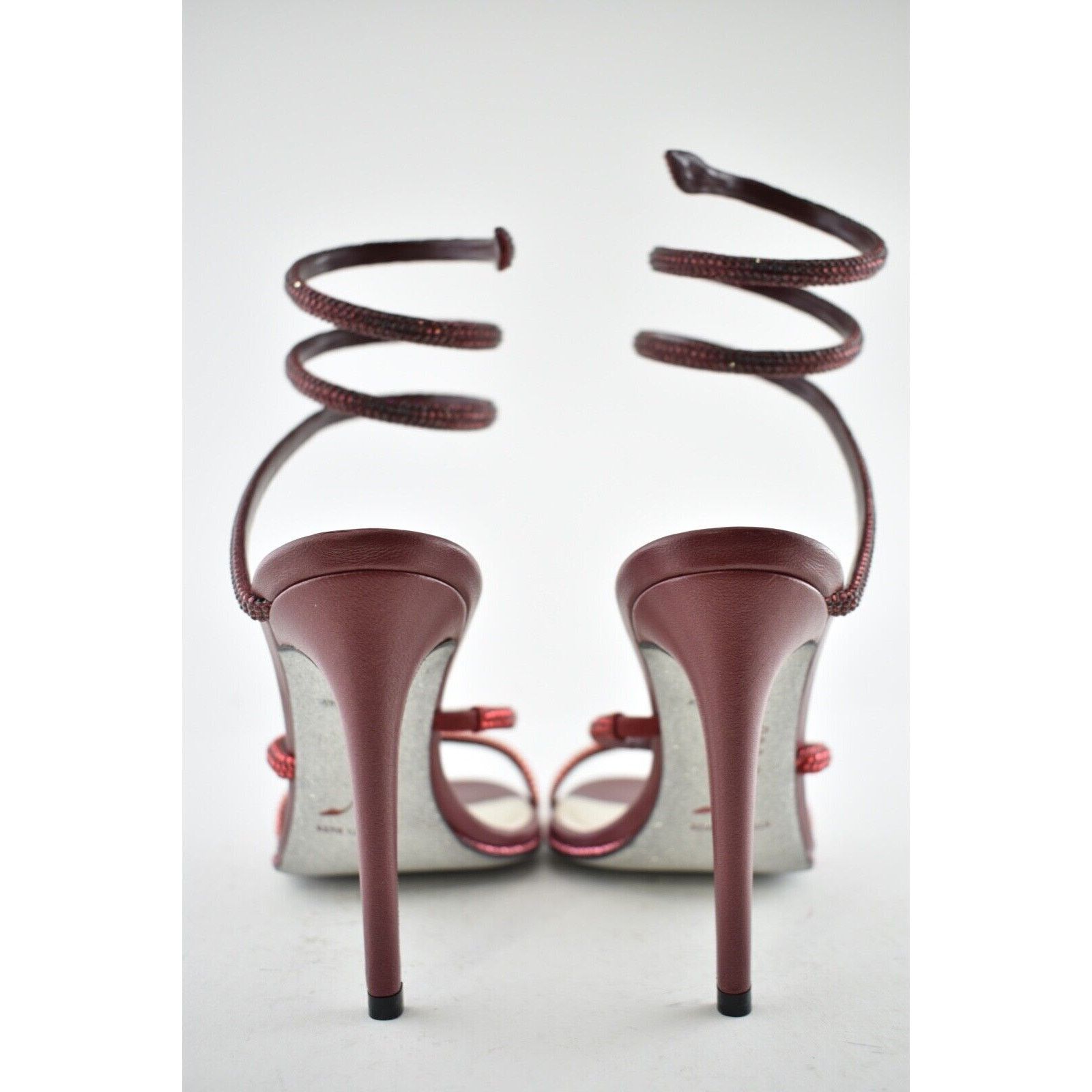 Rene Caovilla Cleo Bordeaux Strappy Ankle Wrap Sandal Heel Pump 36.5 Size US 6.5 / IT 36.5 - 11 Thumbnail