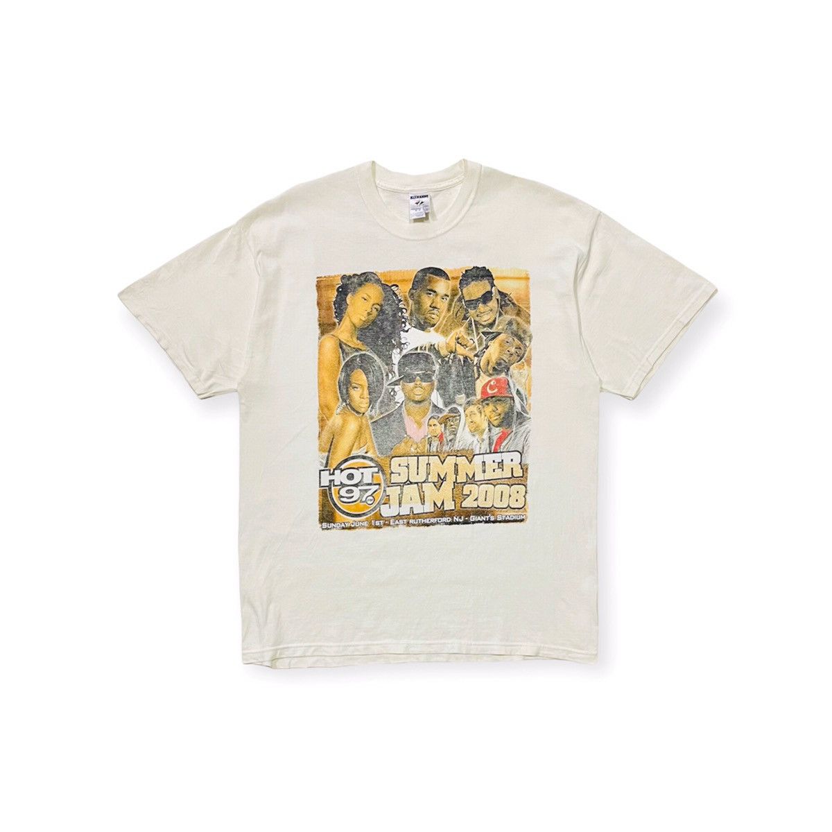 image of Kanye West x Rap Tees Vintage Summer Jam T-Shirt in Off White, Men's (Size XL)