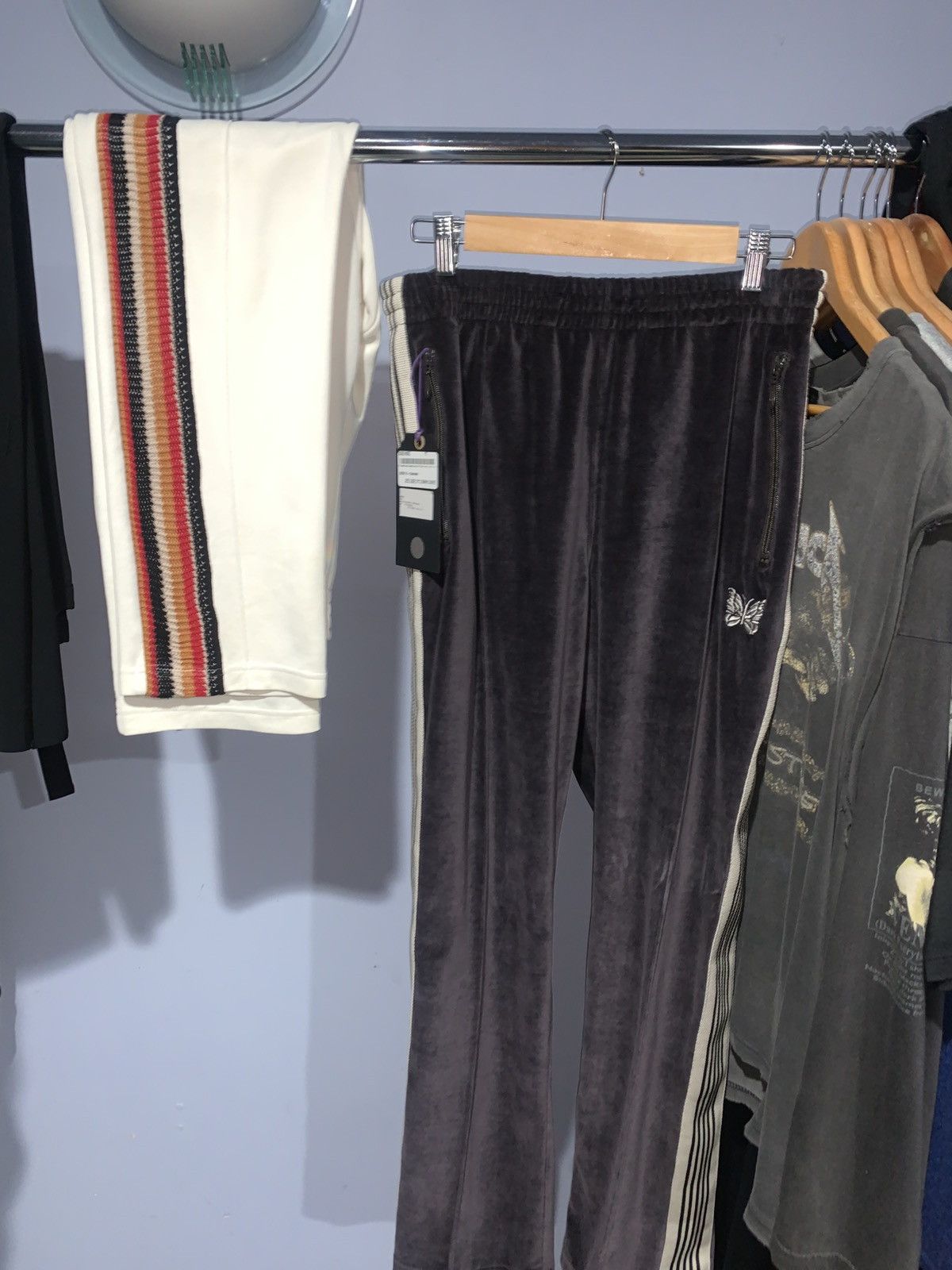 Needles Needles Narrow Pant Velour Charcoal Size US 33 - 1 Thumbnail