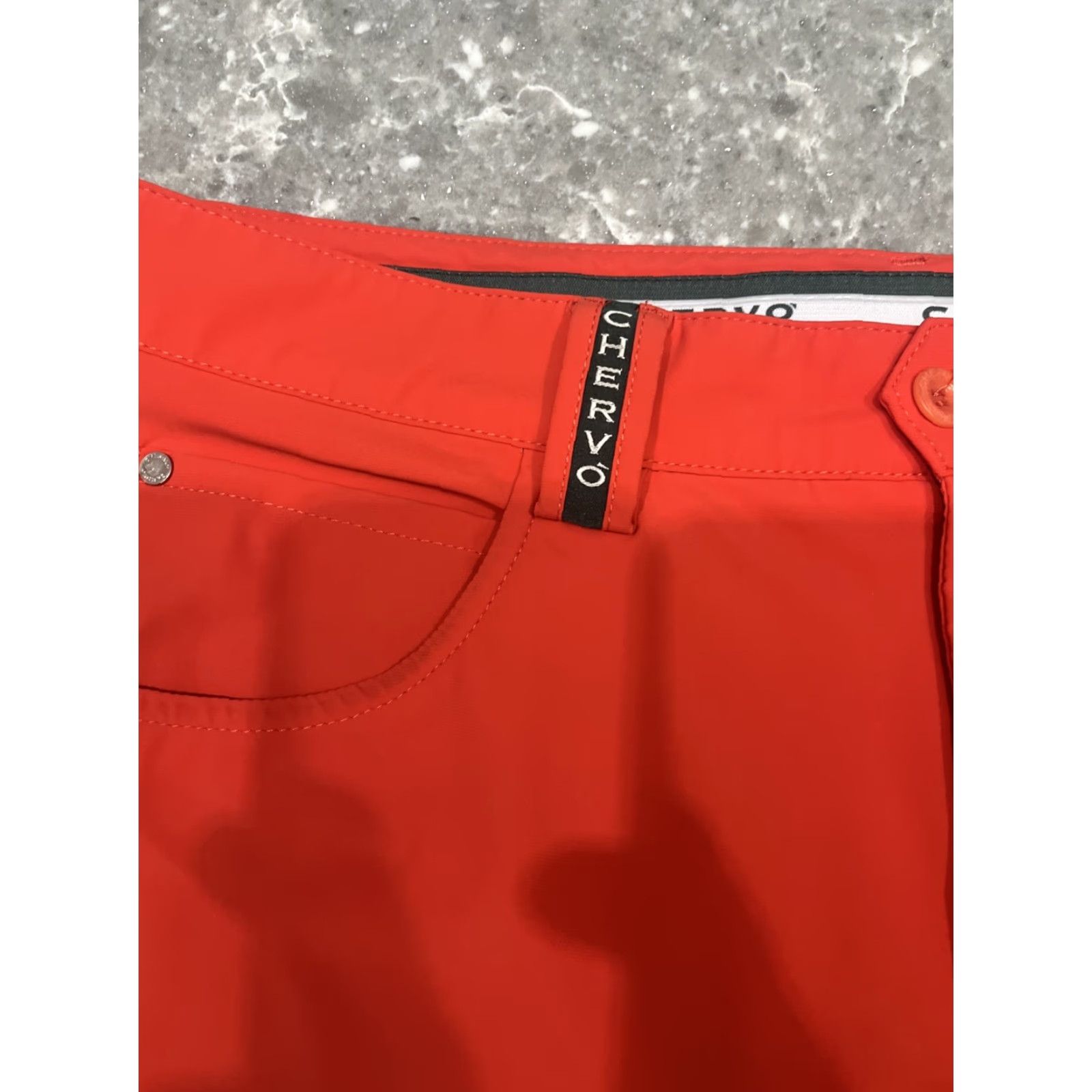 Vintage Chervo Mens Golf Performance Garing Shorts UV Protection 34x9.5" Orange Chino Regular Mens Size US 34 / EU 50 - 2 Thumbnail