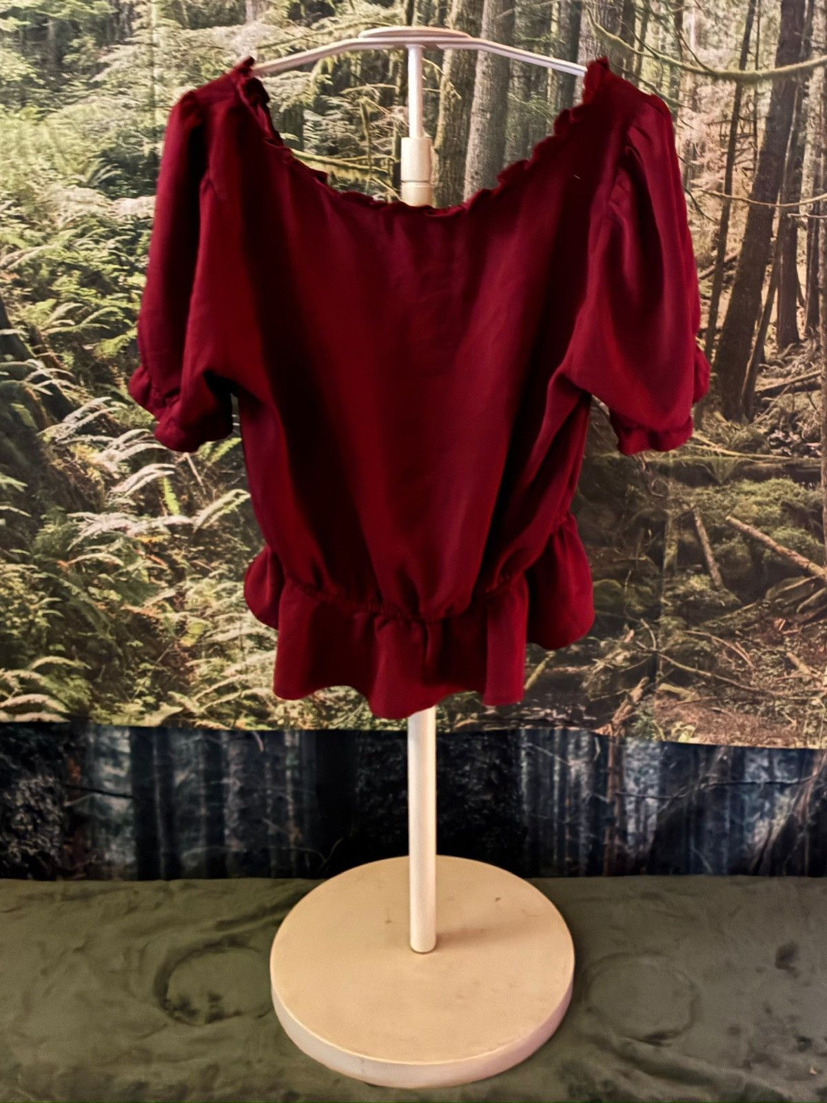 Urban Outfitters Urban Outfitters Burgundy Peplum Top— M Size M / US 6-8 / IT 42-44 - 2 Thumbnail