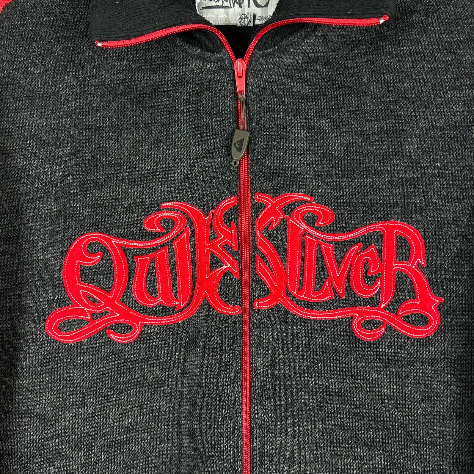 Quiksilver Quiksilver jacket big logo embriordery spellout zip jacket Size US L / EU 52-54 / 3 - 4 Thumbnail