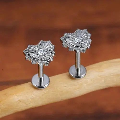 Jewelry × Sterling Silver Heart with CZ Stud Earring Size ONE SIZE - 3 Thumbnail