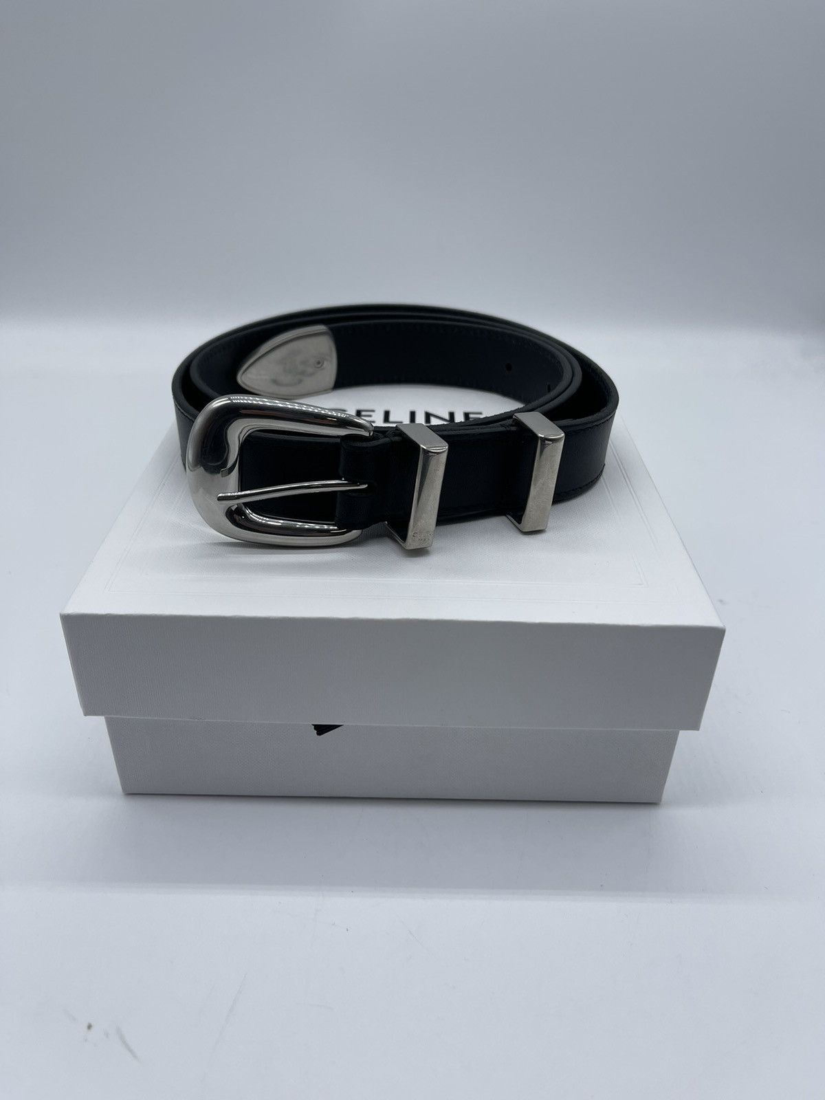 image of Celine Western Medium Belt 90Cm in Black, Men's (Size 34)