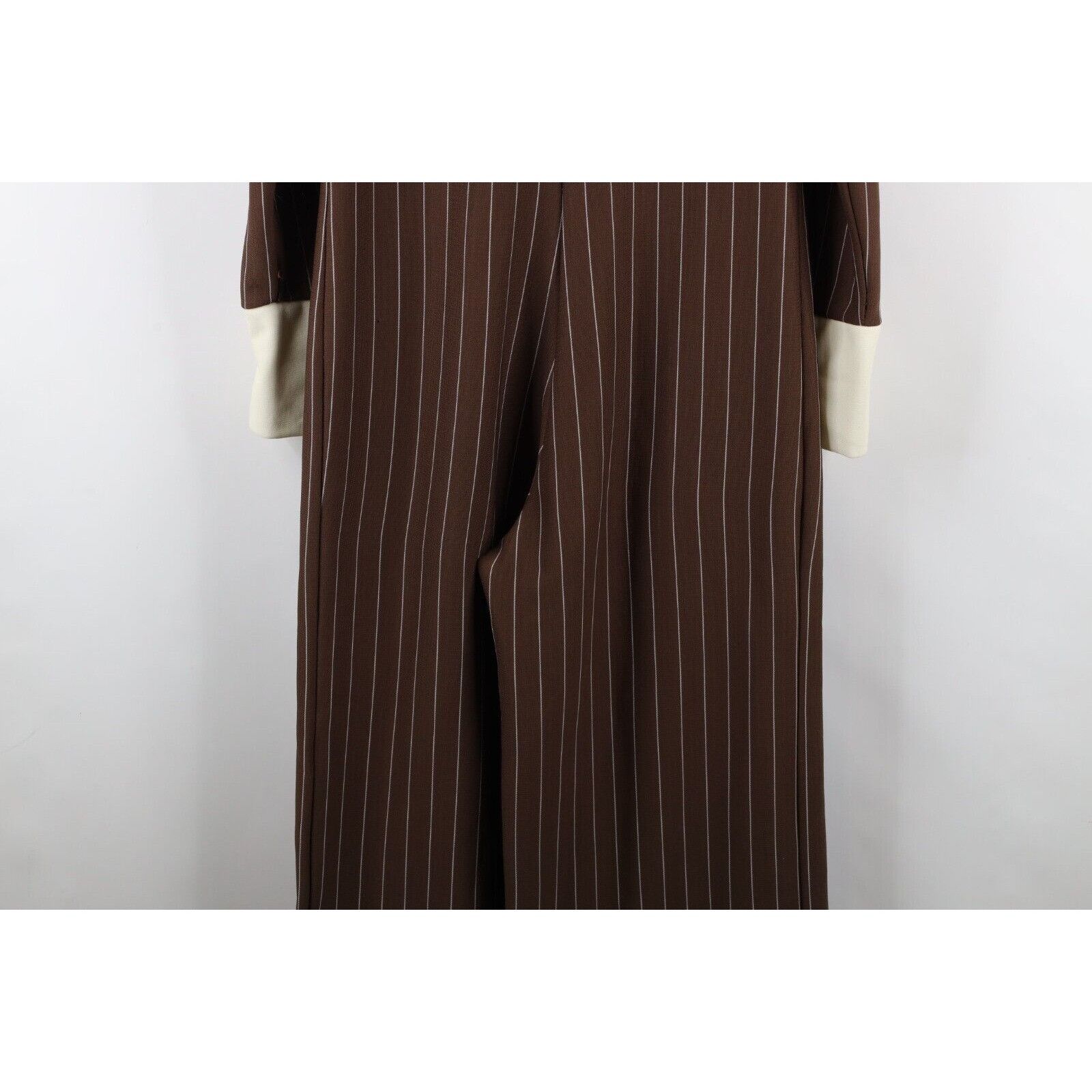 Vintage Vintage 70s Streetwear Pinstriped Bell Bottoms Romper Suit Size L / US 10 / IT 46 - 18 Thumbnail