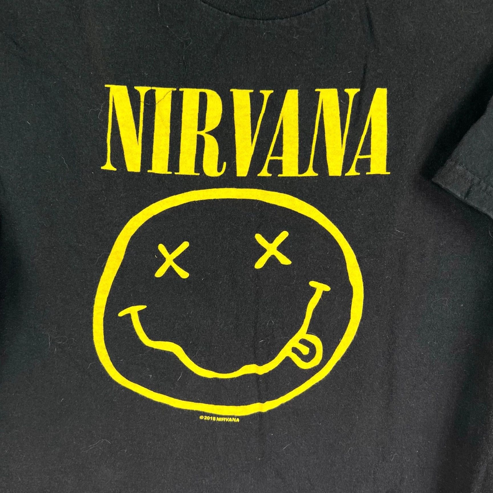 Vintage VINTAGE Nirvana Nevermind Smile T-Shirt Mens Adult L Black Band Rock Graphic Print Breathable Cotton 2010s Concert Merch Size US L / EU 52-54 / 3 - 2 Thumbnail