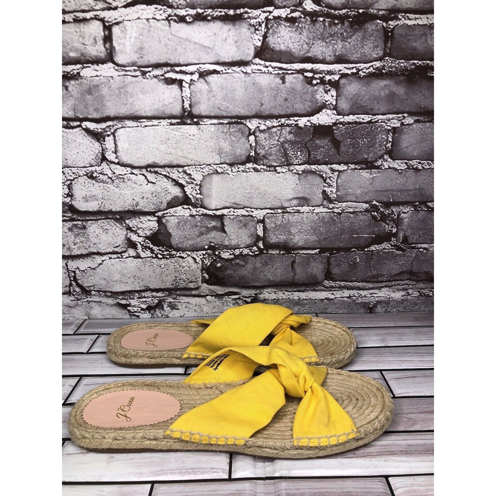Other J. Crew Yellow Twisted Canvas Fabric Slide Espadrilles Sanda Size US 9 / IT 39 - 20 Thumbnail