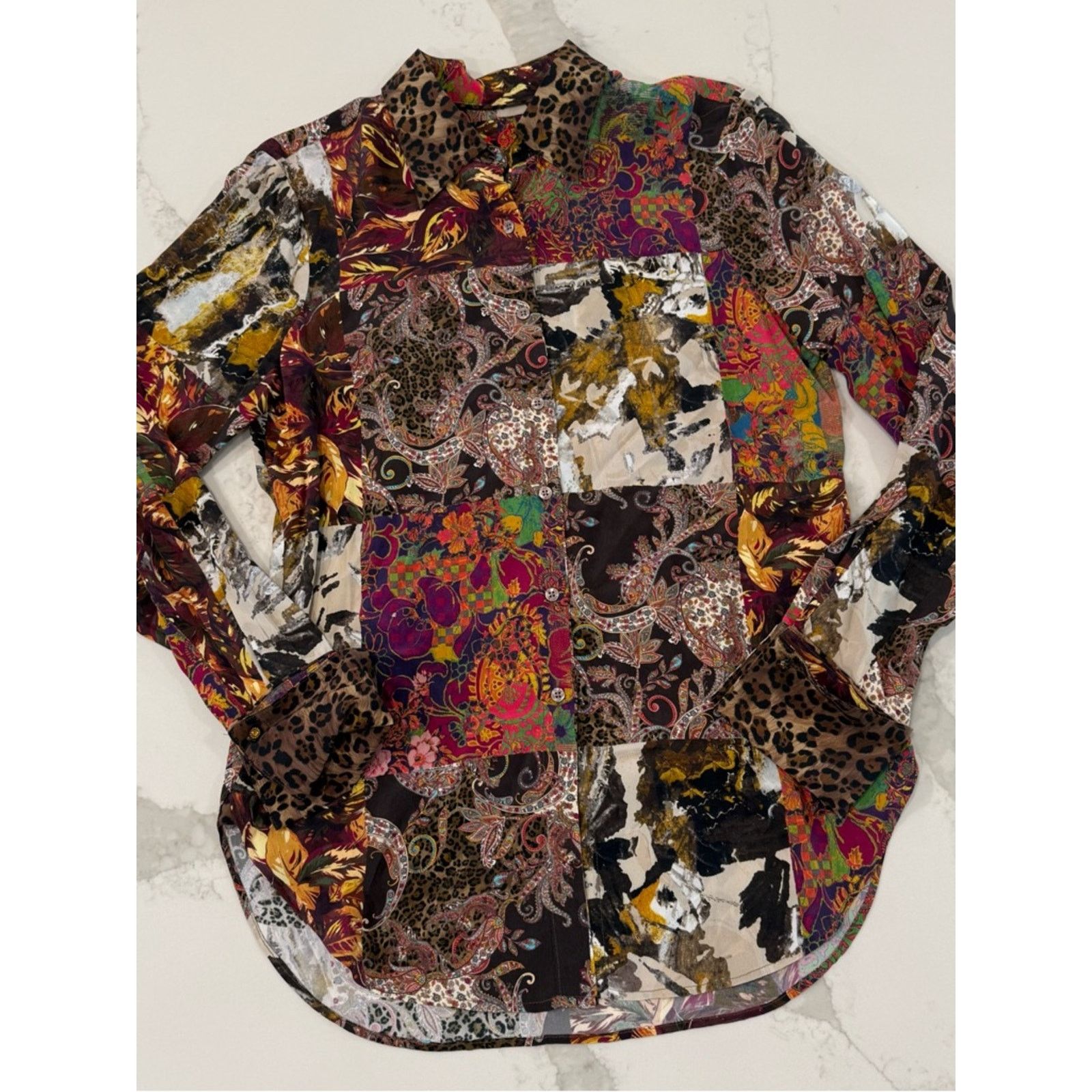 Robert Graham Robert Graham GabrielaPrint SilkBlend Shirt Womens Small Size S / US 4 / IT 40 - 8 Thumbnail