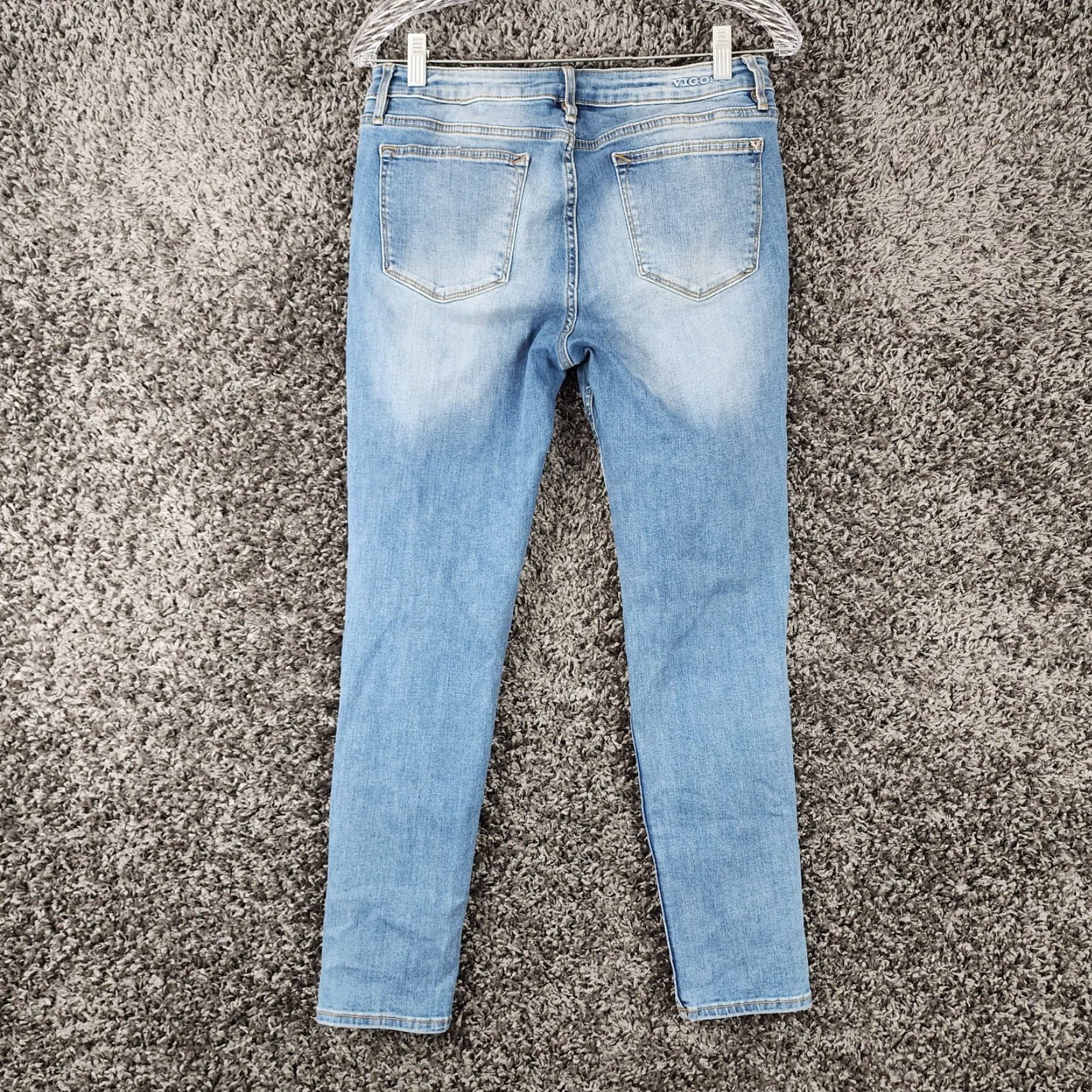 Vintage VINTAGE? Actually not vintage. Vigoss Jagger Womens Distressed Classic Fit Skinny Jeans Size 29 Blue Adult Women 29In Waist 29 Inseam 27In Size 29" - 7 Thumbnail