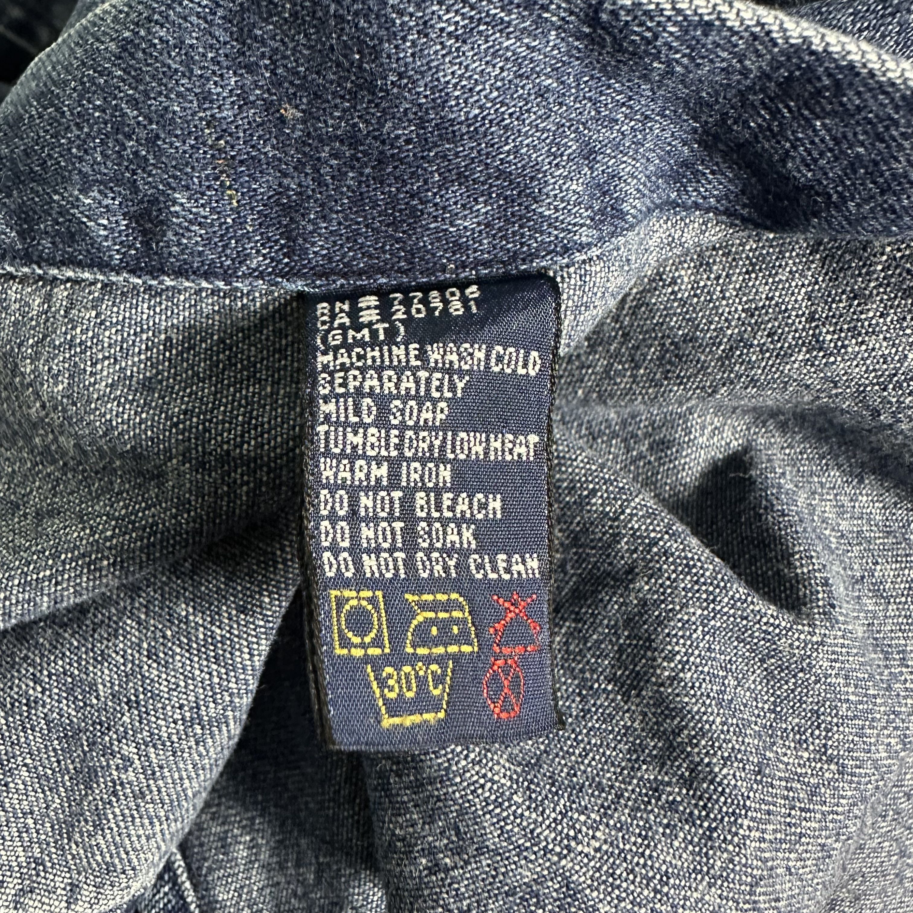 Tommy Hilfiger × Vintage 🔥RARE🔥Vintage Tommy Hilfiger Flag Denim L/Sleeve Shirt Size US L / EU 52-54 / 3 - 8 Thumbnail