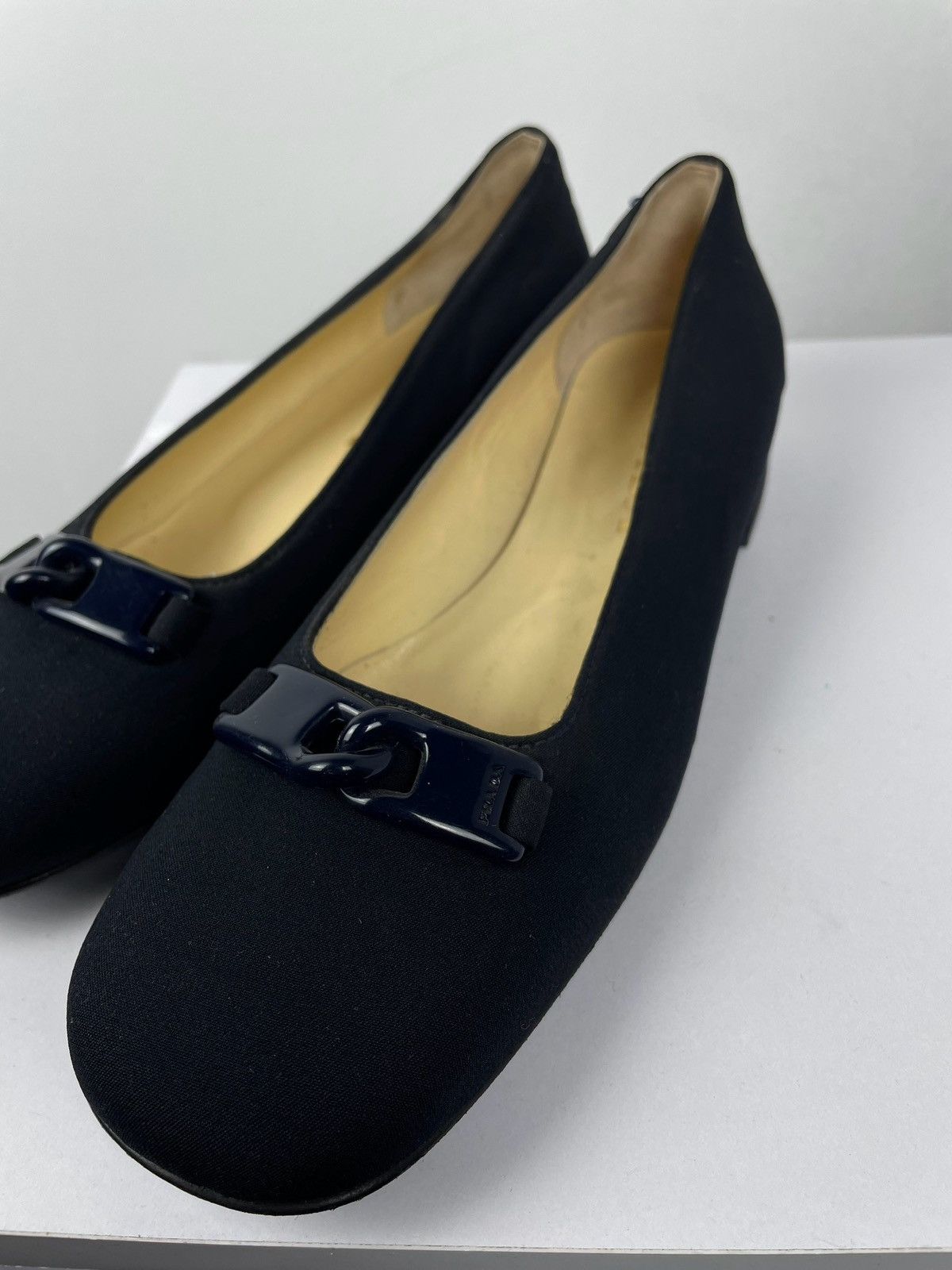 Prada Prada Black Ballet Flats Logo Buckle Loafers Pumps Size US 7 / IT 37 - 5 Thumbnail