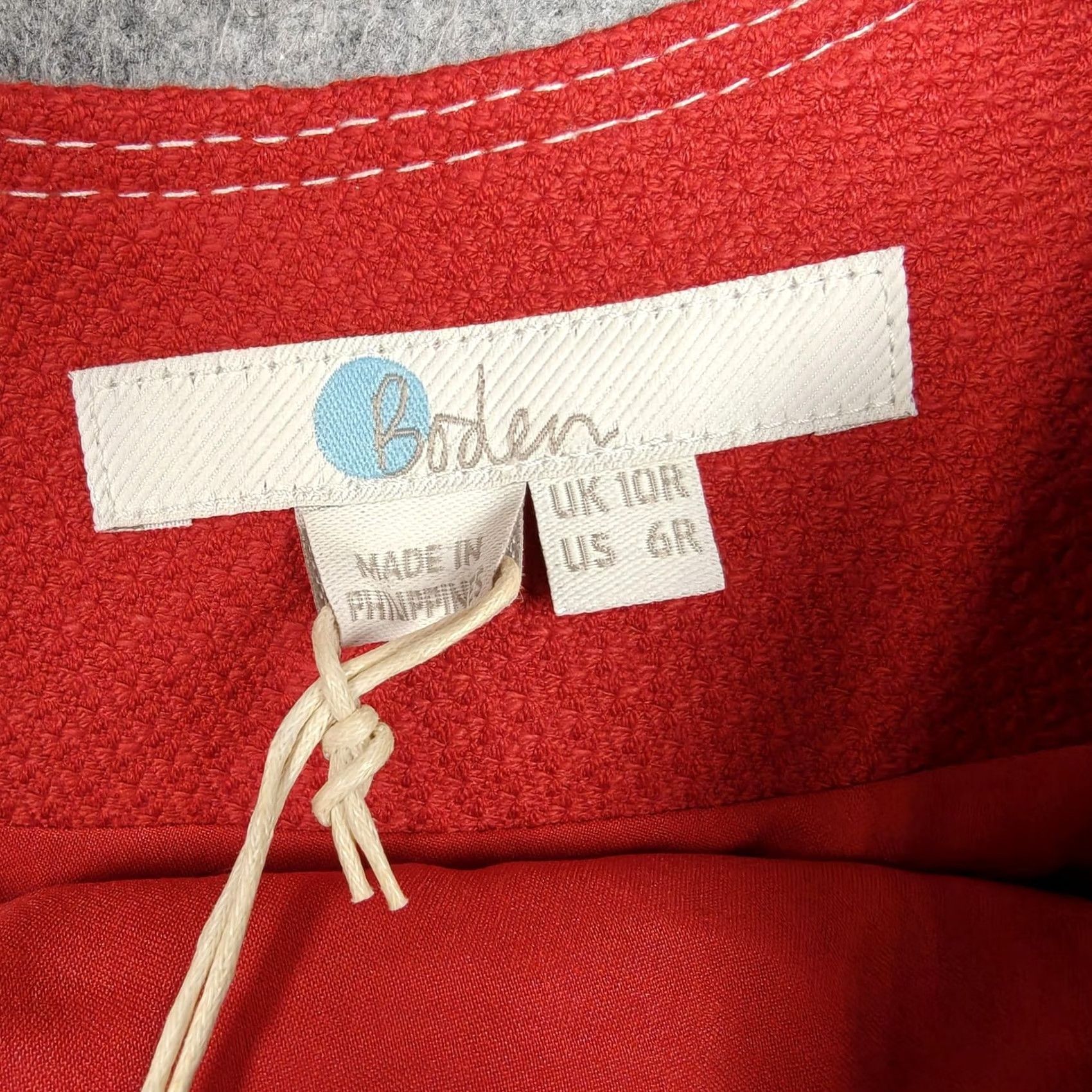 Boden Boden Dress Womens 6 Red Textured Contrast Stitch Sheath Short Sleeve Midi New Size 28" / US 6 / IT 42 - 3 Thumbnail