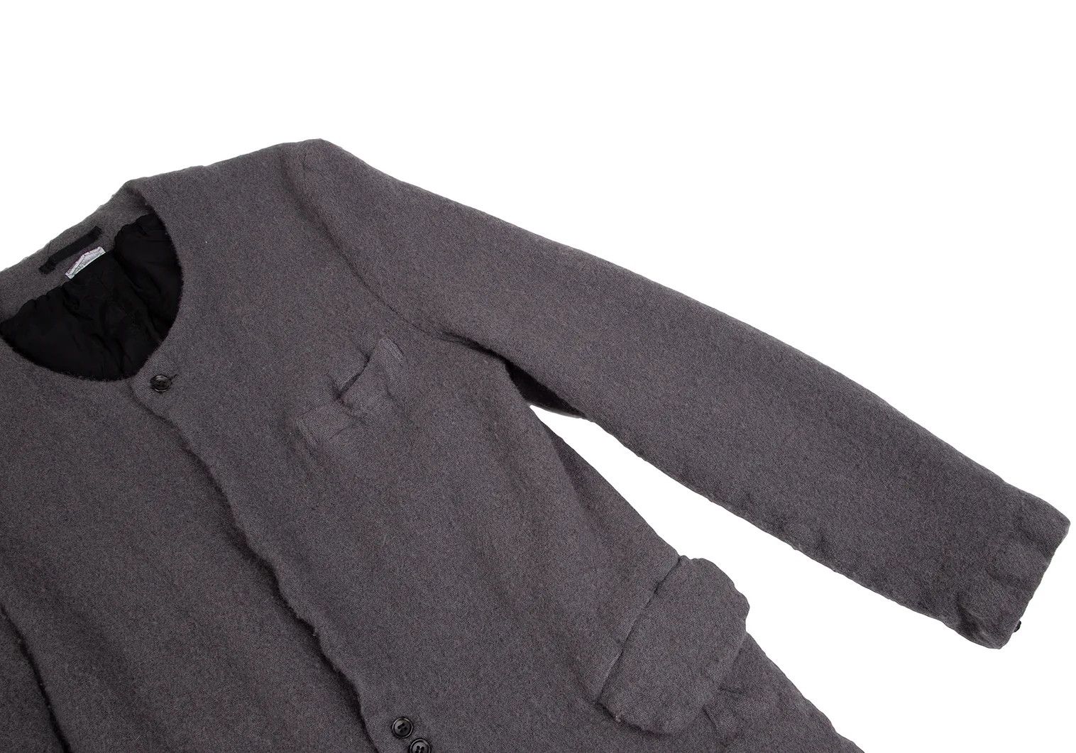 Comme des Garcons Homme Plus Wool Felted No-Collar Jacket in Gray Size M Size US M / EU 48-50 / 2 - 6 Thumbnail