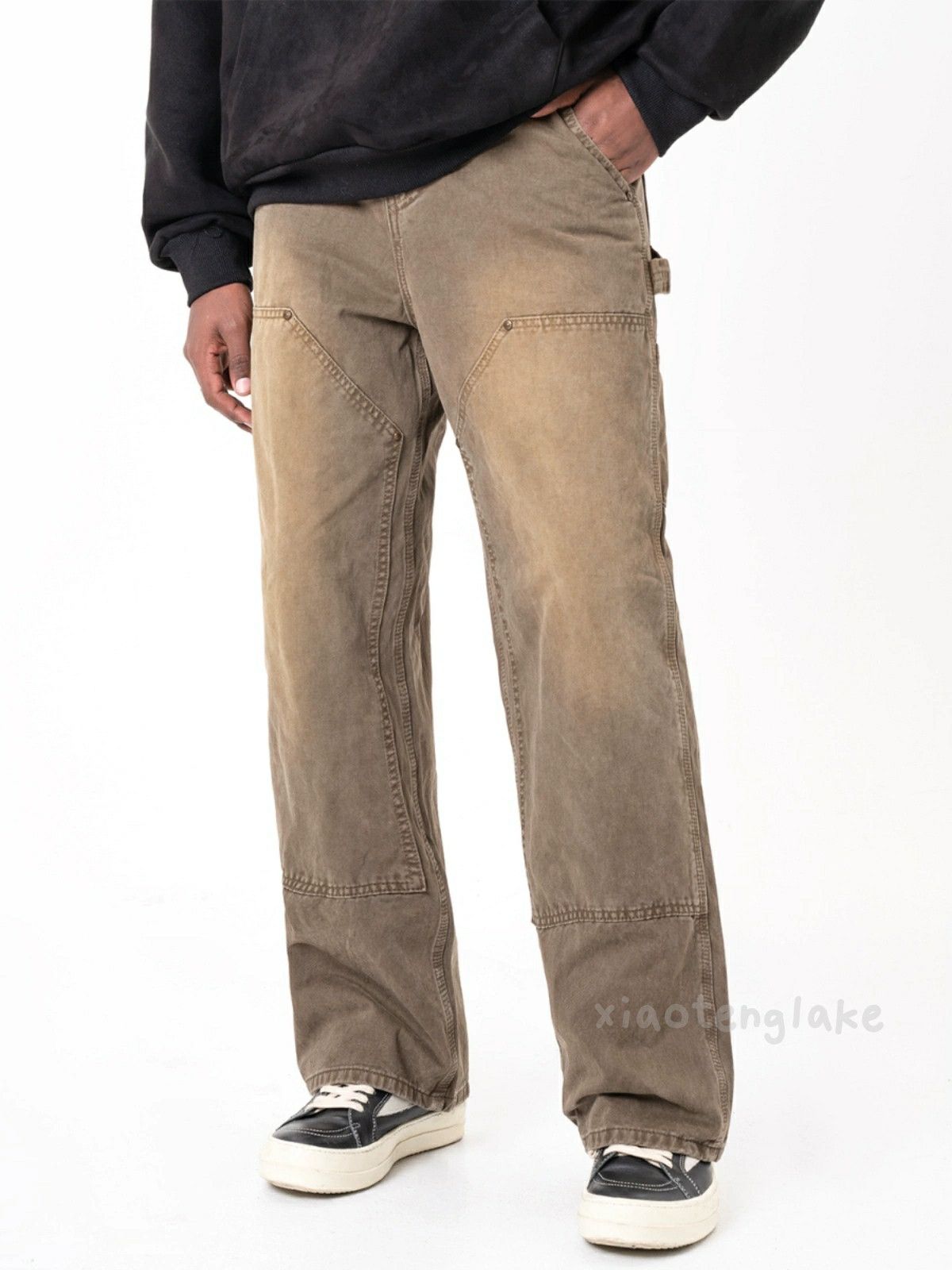 Designer × Japanese Brand × Vintage washed faded carpenter skate hiphop workwear pants Size US 34 / EU 50 - 2 Thumbnail
