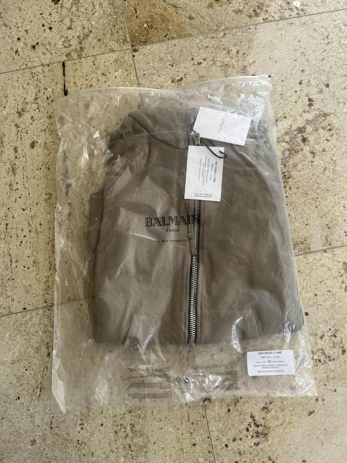 Balmain Lightweight Zip Up Hoodies in Khaki Size US XS / EU 42 / 0 - 14 Thumbnail