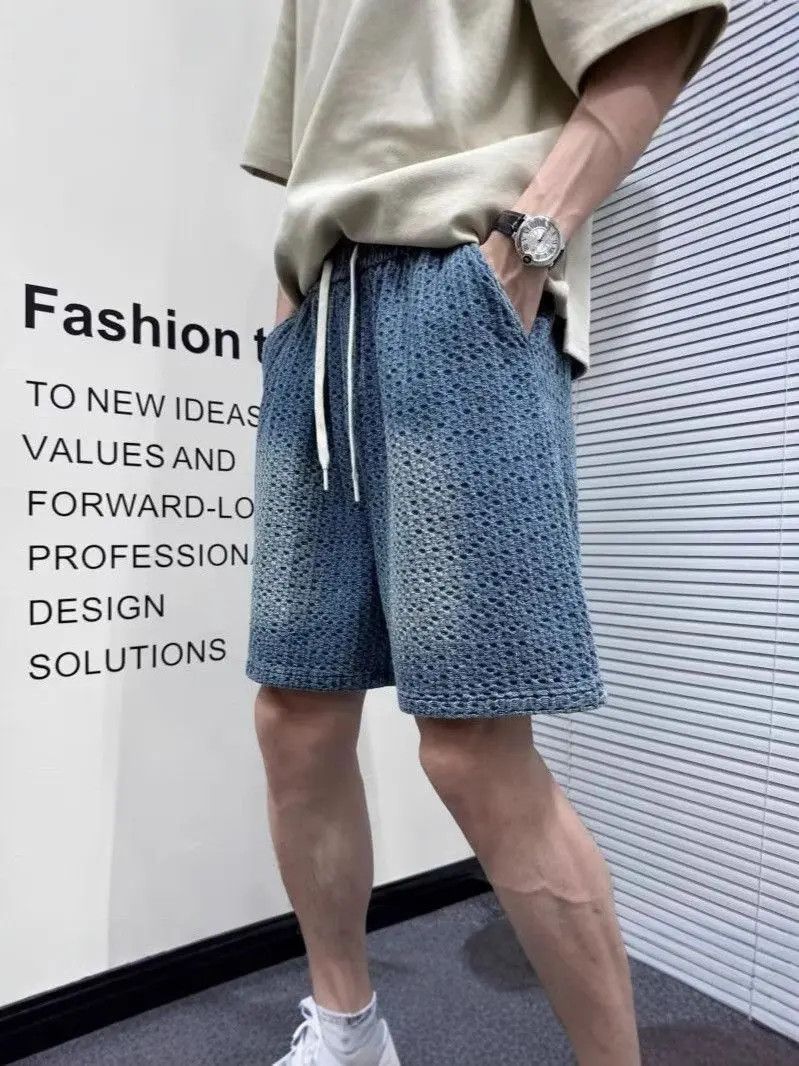 Japanese Brand Retro loose woven denim shorts Size US 32 / EU 48 - 2 Thumbnail