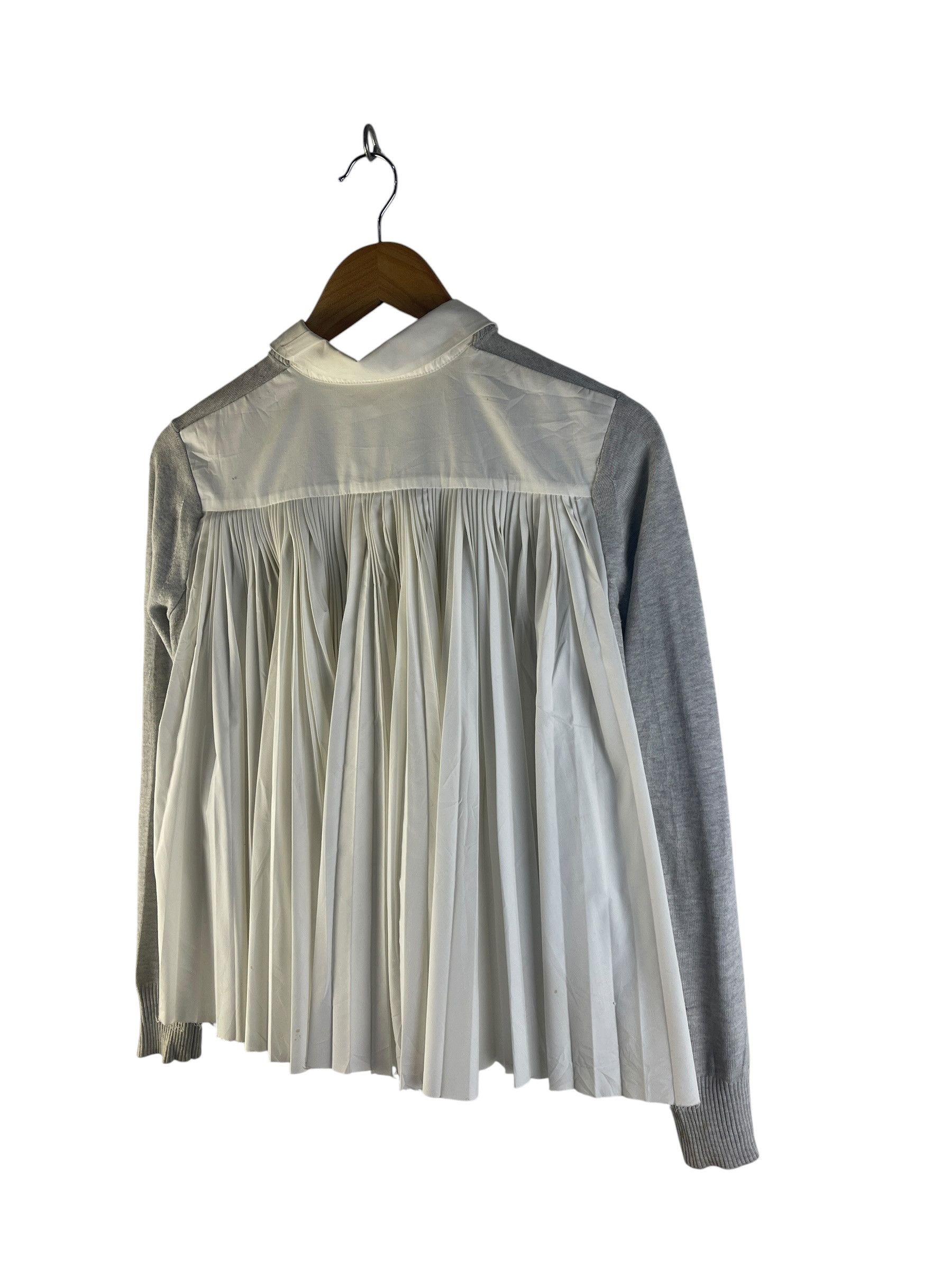 Sacai Sacai Pleated Back Cardigan Hybrid Knit Shirt Japan Designer Size US S / EU 44-46 / 1 - 7 Thumbnail