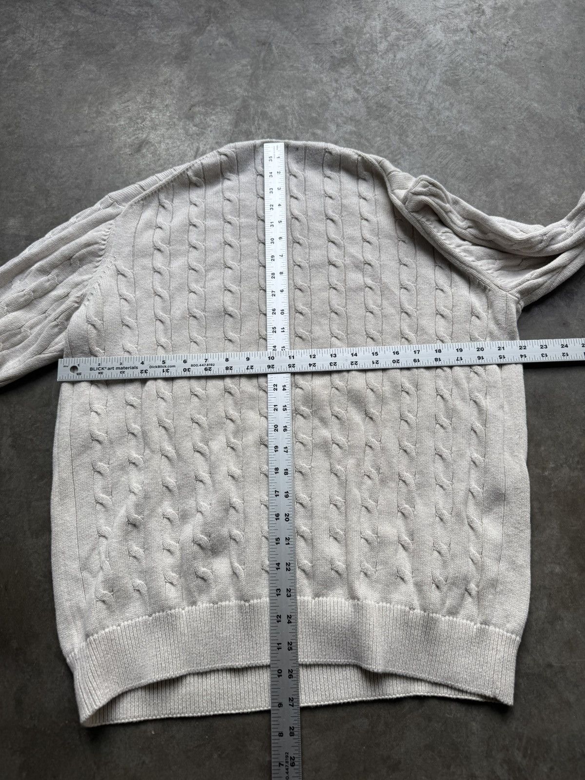 Chaps × Vintage Vintage 90’s/00’s Chaps White Cable Knit Old Money Sweater Size US L / EU 52-54 / 3 - 4 Thumbnail