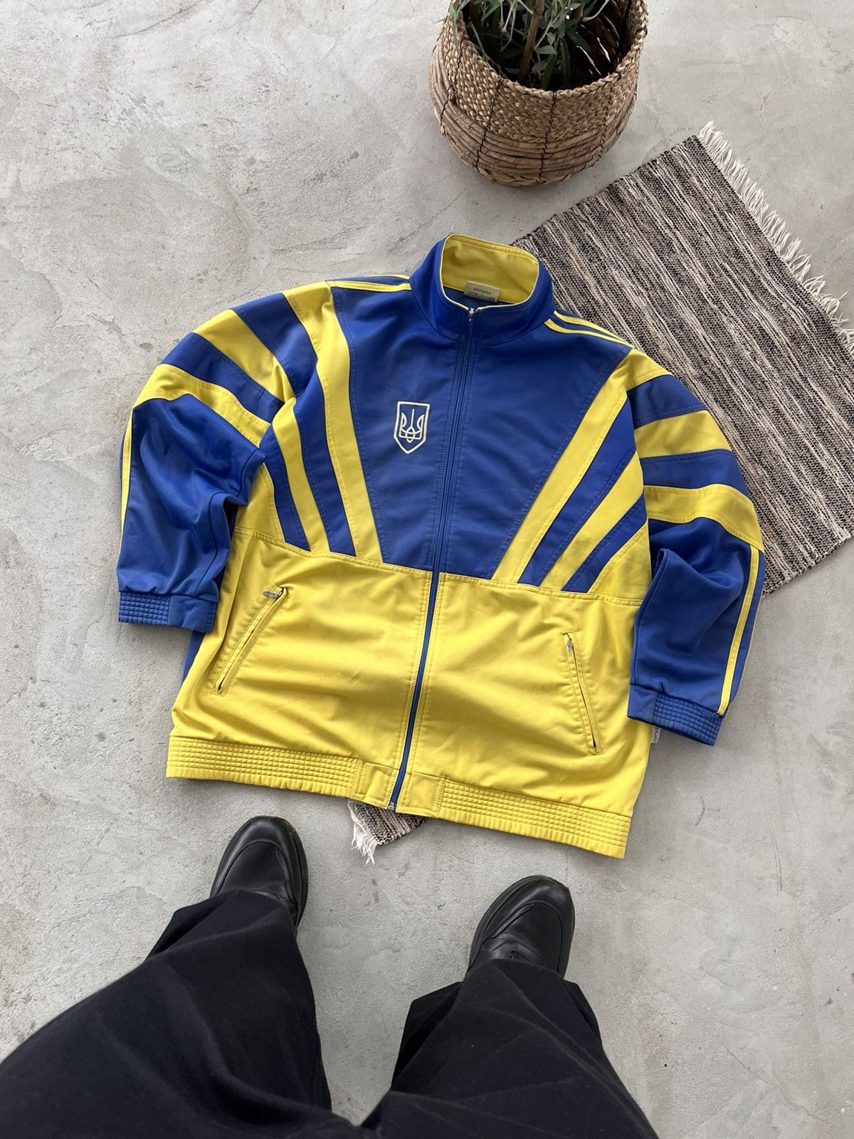 Vintage Ukraine Olympic Track Jacket Yellow Blue Avantgarde