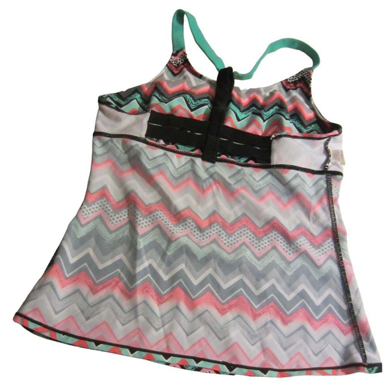 Other Chevron Tankini Swim Top Retro Geometric Racerback Size L Size ONE SIZE - 5 Thumbnail