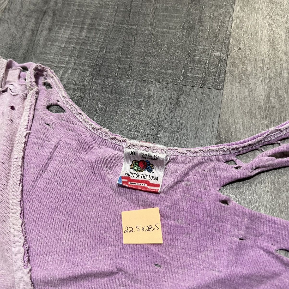 Fruit Of The Loom × Vintage VTG Mutt Lynch's Sun Faded Purple California 90s Tank Top Size US XL / EU 56 / 4 - 4 Thumbnail