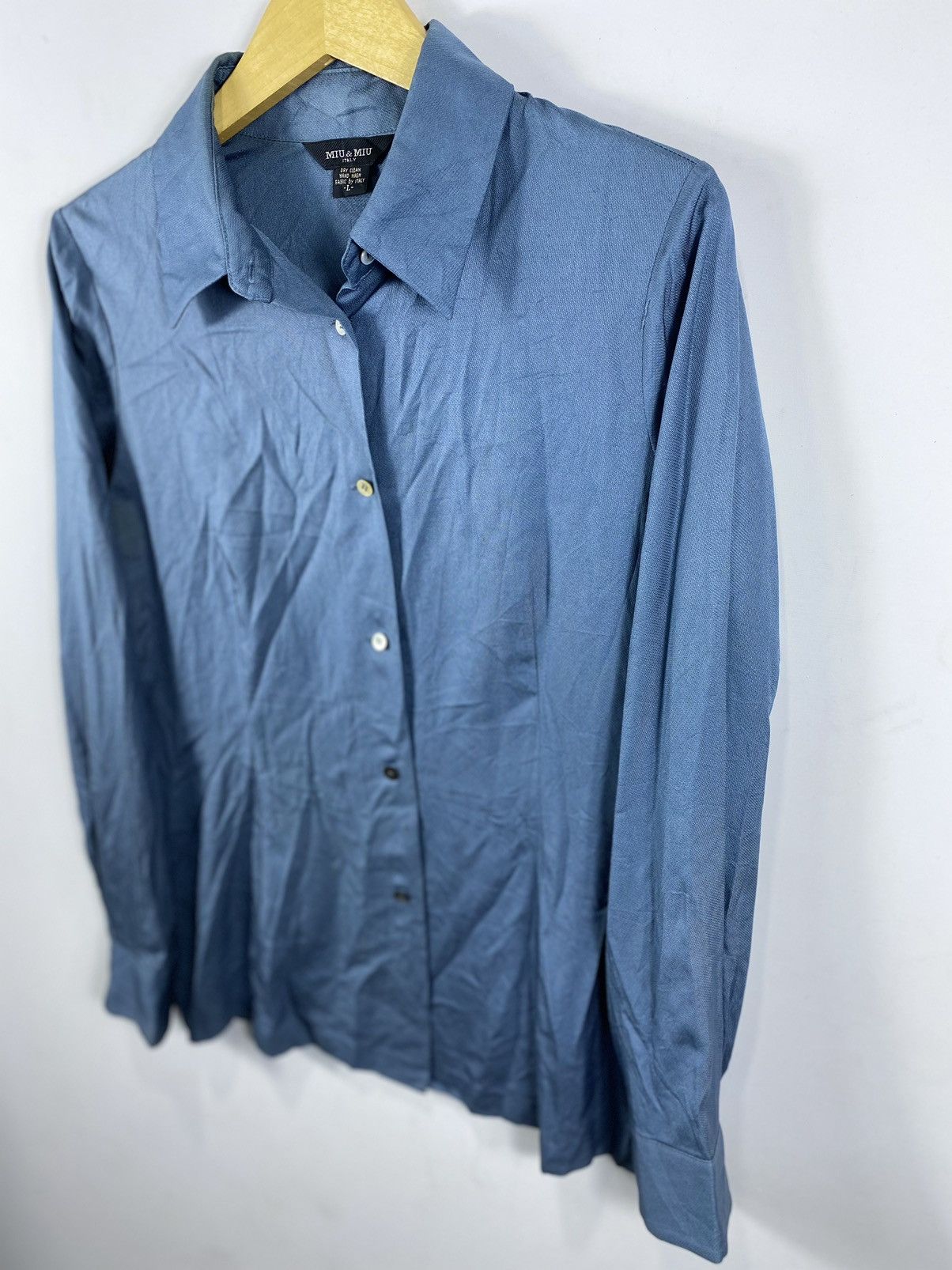 Japanese Brand Miu Miu shirt button up 100% silk Size L / US 10 / IT 46 - 2 Thumbnail